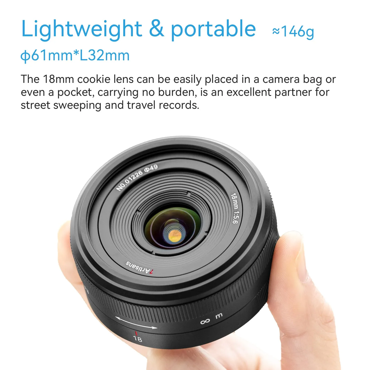 7Artisans 18mm F5.6 objectif pancake monture L ultra fin