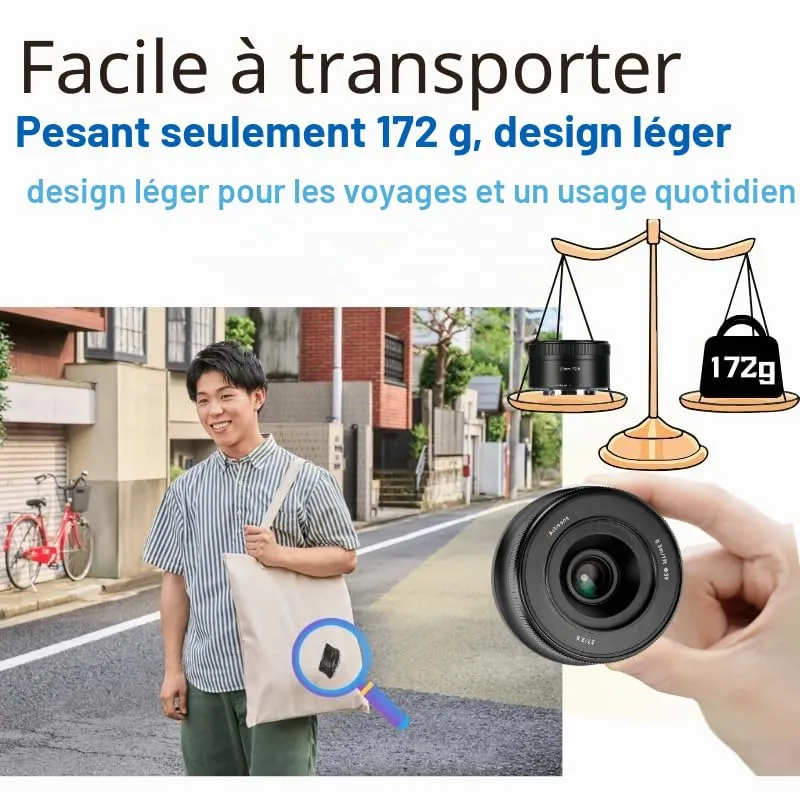 7Artisans AF 27mm F2.8 objectif Fuji X noir autofocus