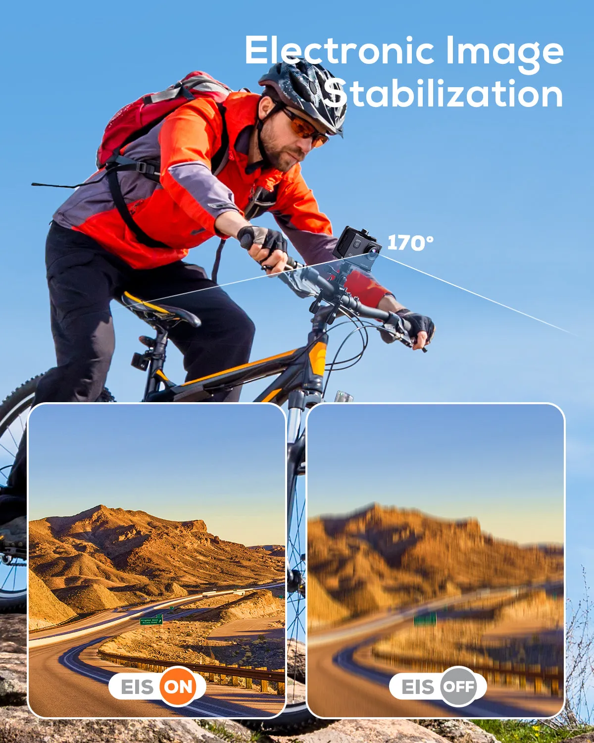 Wolfang caméra sport 4K 20MP stabilisée WiFi 170°
