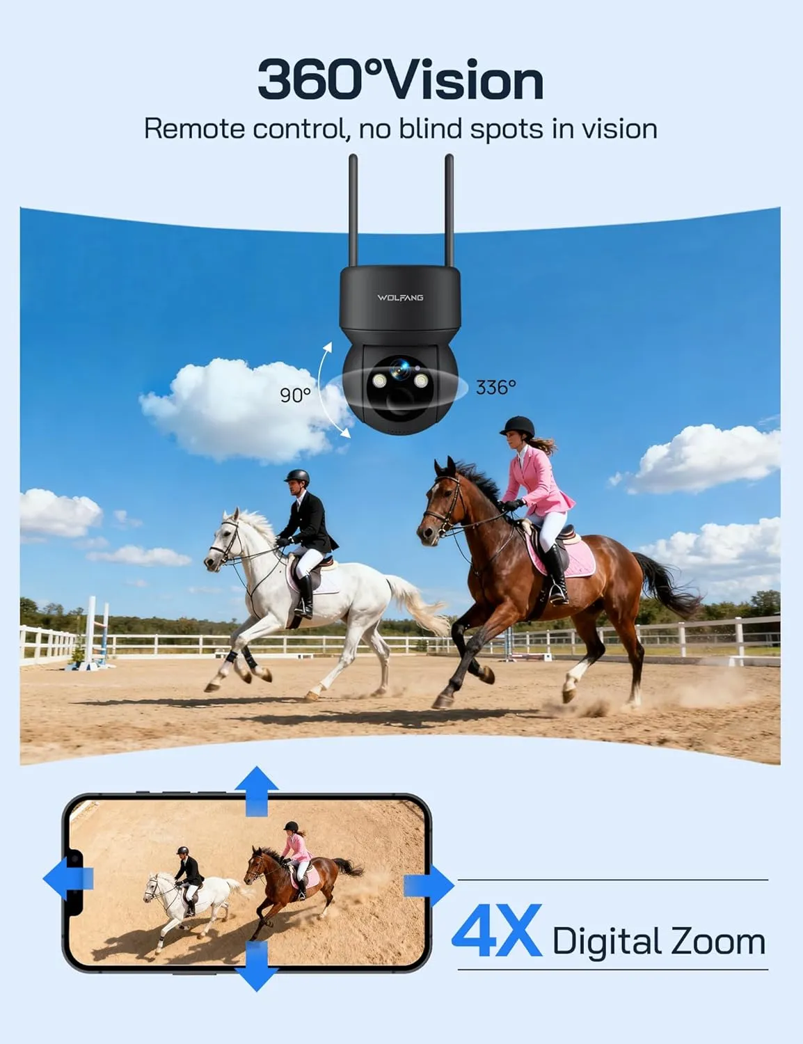Wolfang WT08 caméra chasse solaire 4G 2K 360°