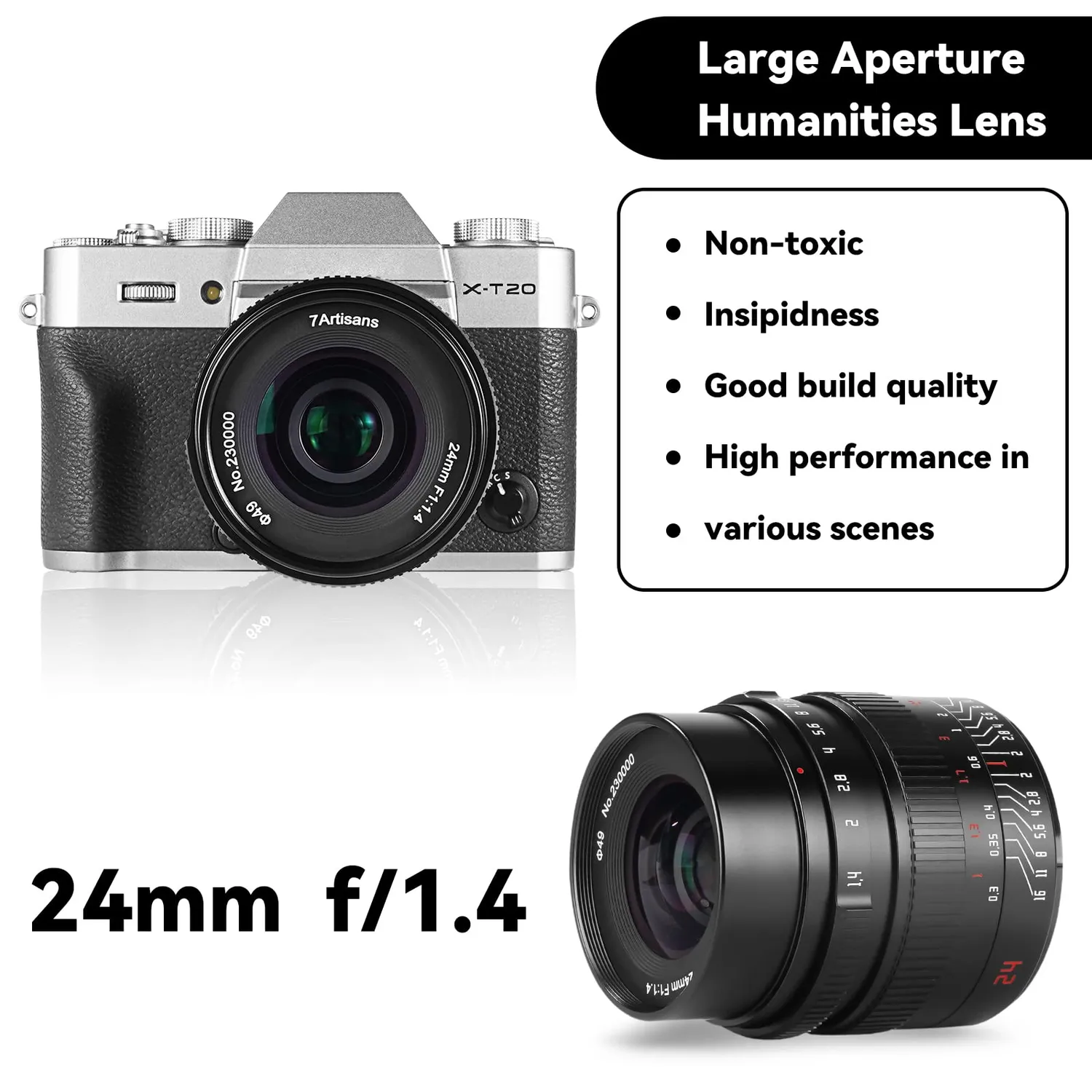 7Artisans 24mm F1.4 objectif Canon EF-M lumineux