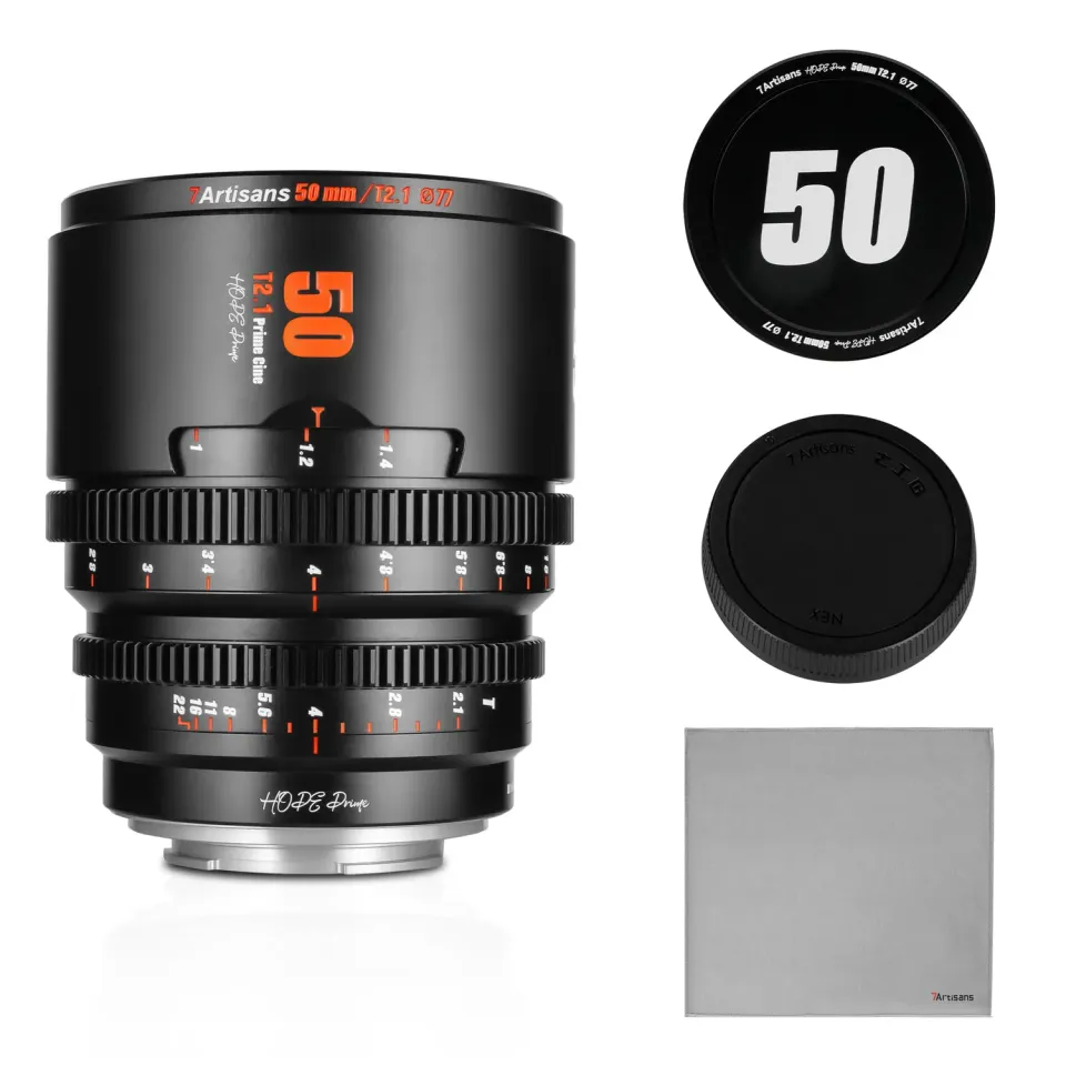 7Artisans Hope 50mm T2.1 objectif cinéma Canon RF-S S35 noir