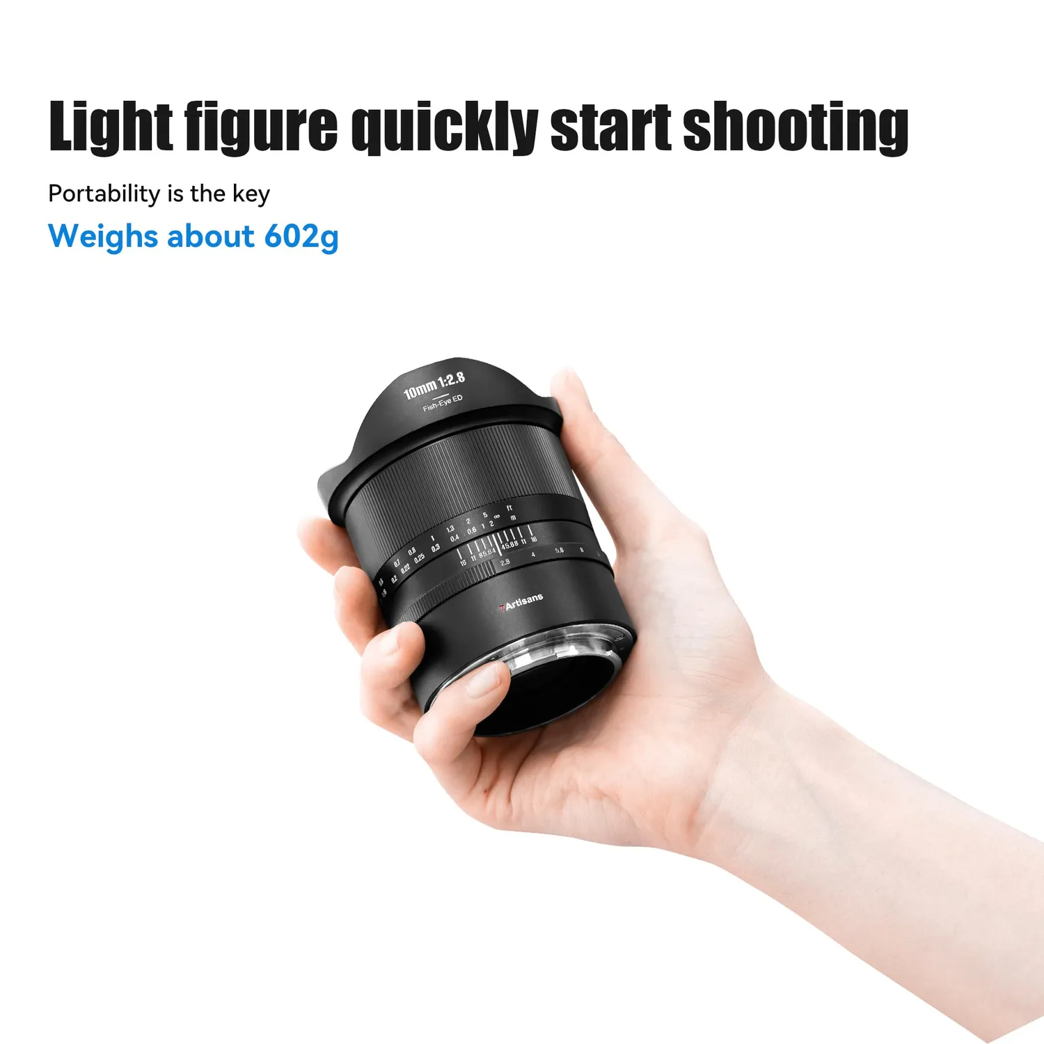 7Artisans 10mm F2.8 II objectif fisheye monture L