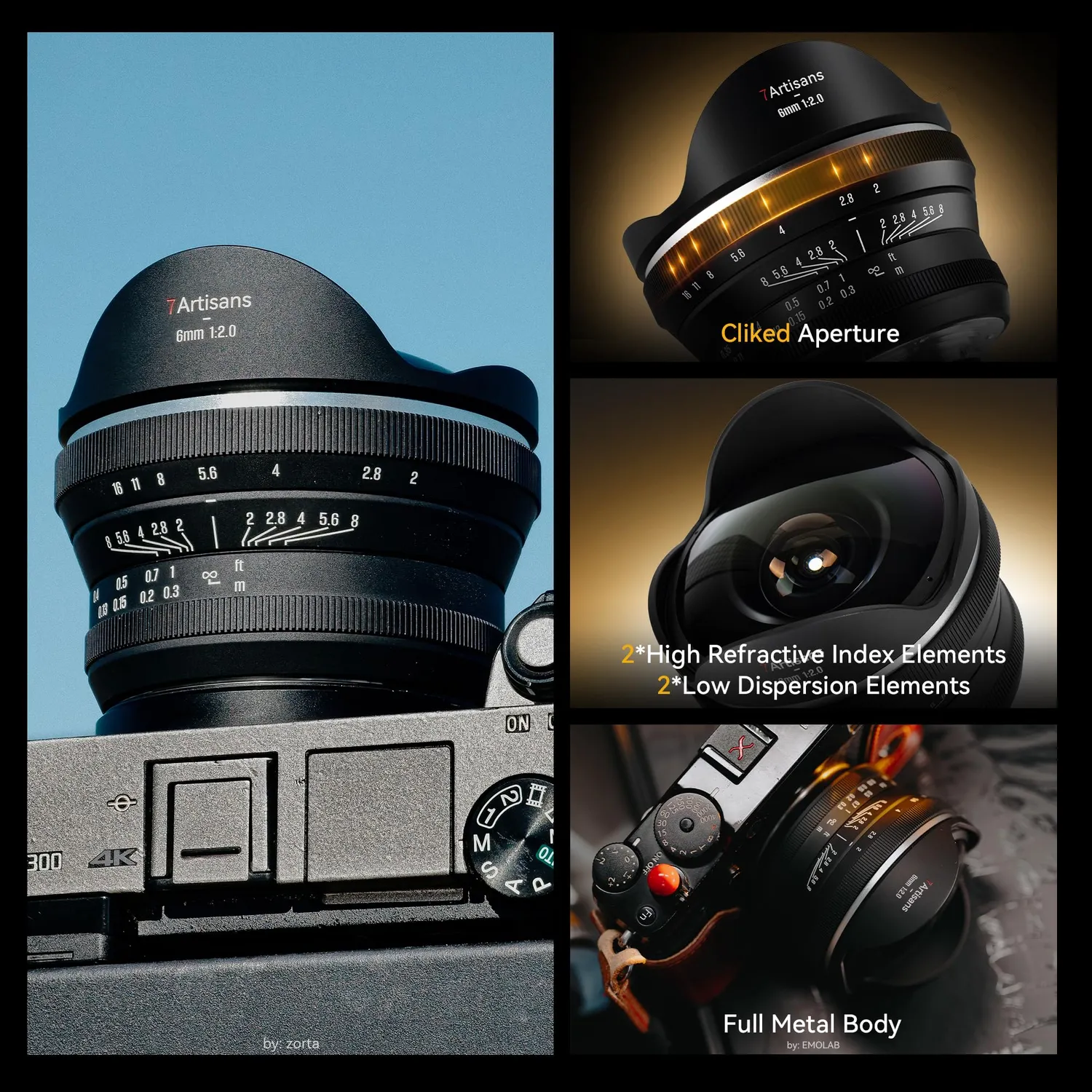 7Artisans 6mm F2.0 objectif fisheye Canon R APS-C 220°