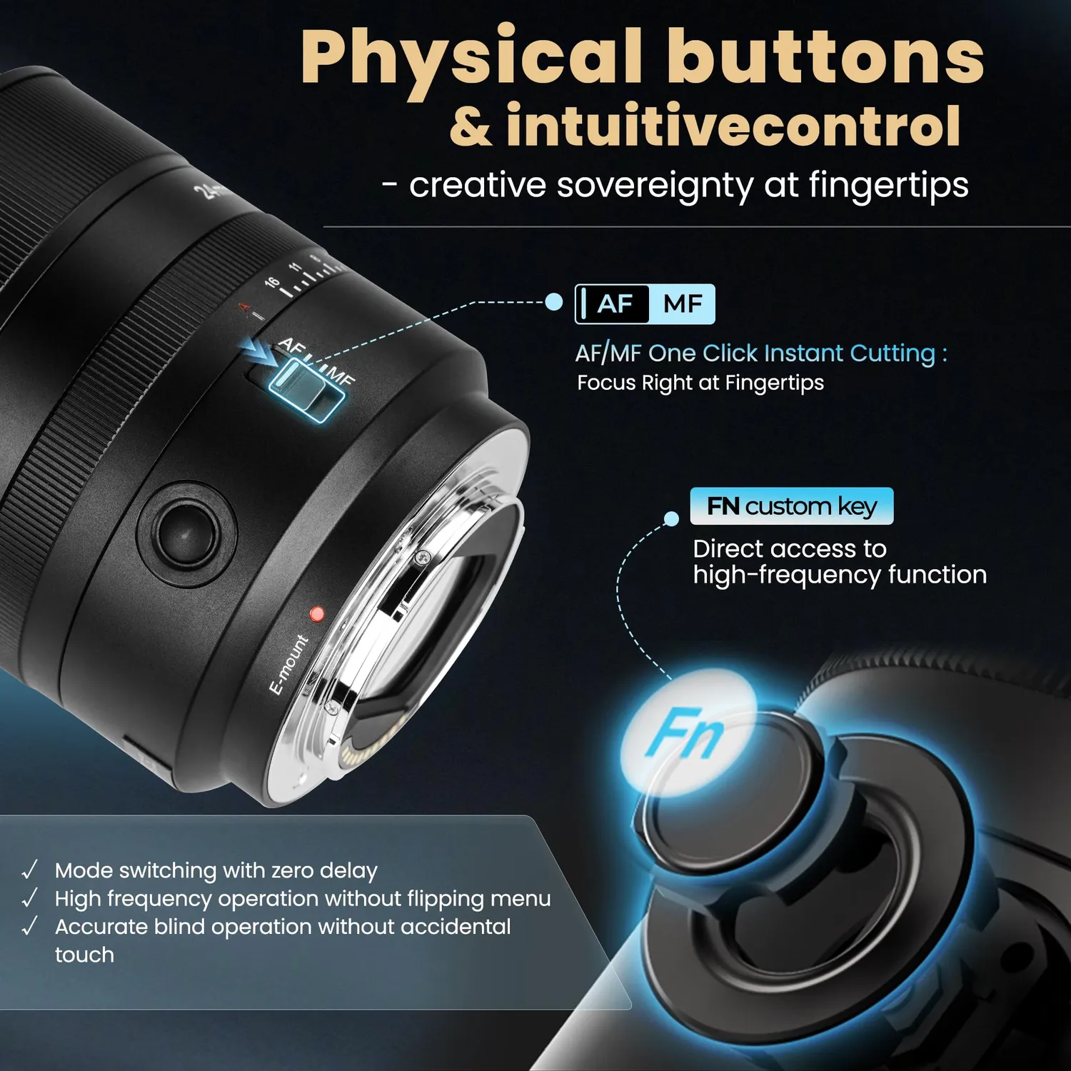 7Artisans AF 24mm F1.8 objectif autofocus monture Sony E