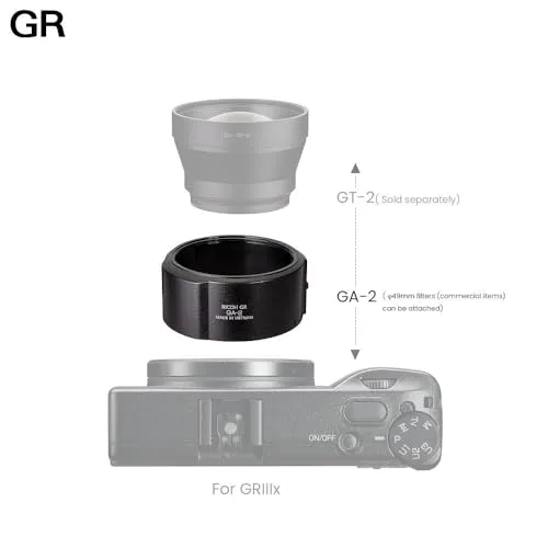 Ricoh GR GA-2 adaptateur GR IIIx filtre 49mm