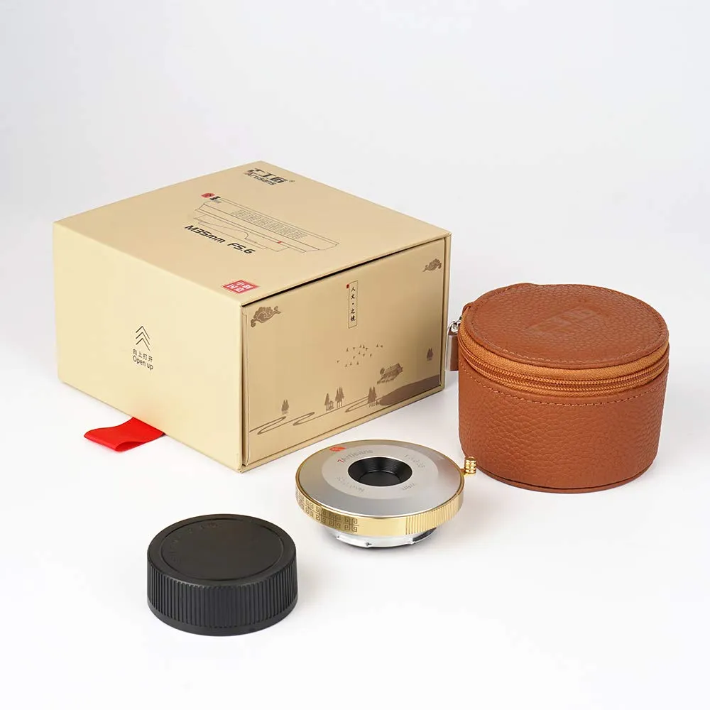 7Artisans 35mm F5.6 objectif Leica M pancake doré argenté