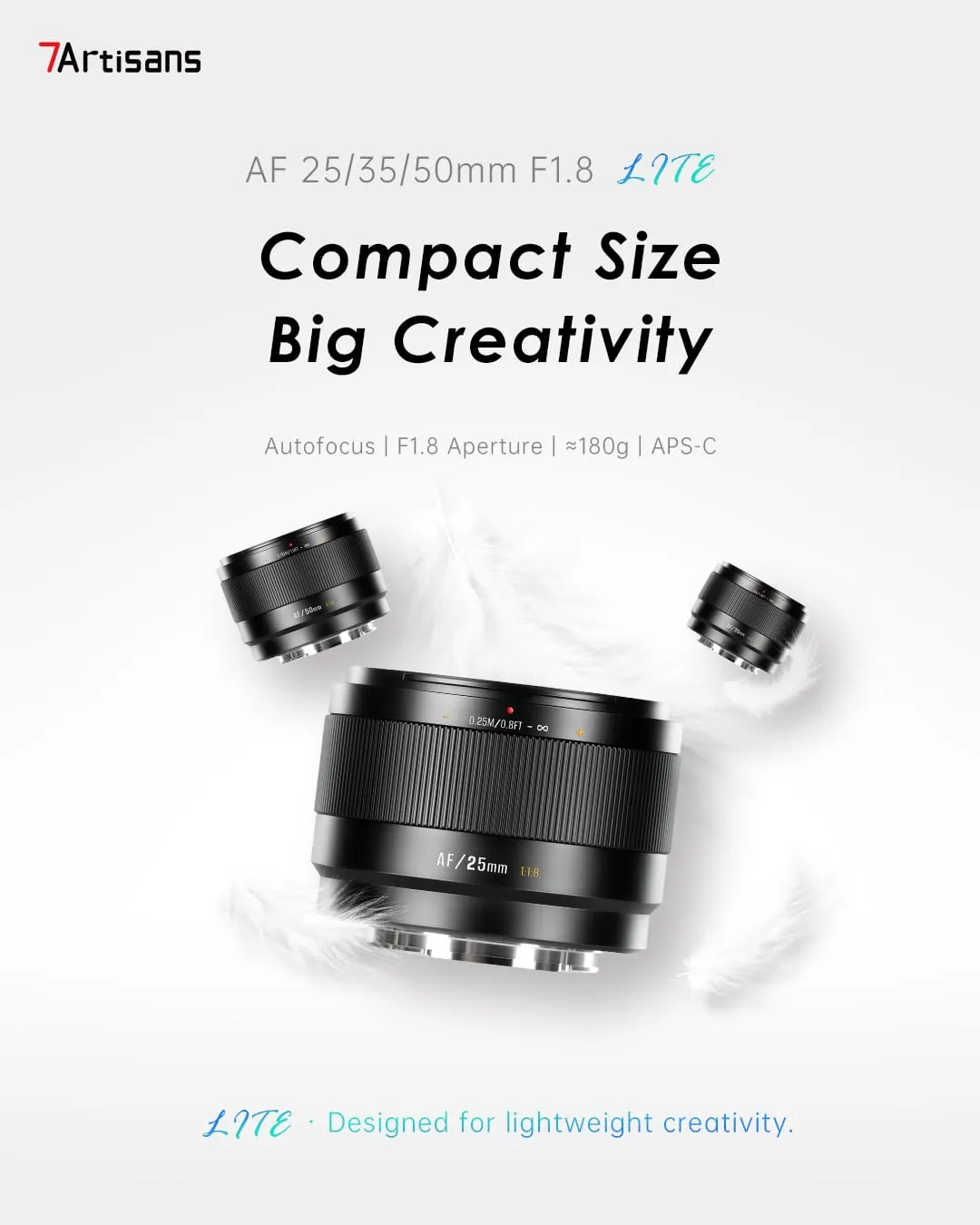 7Artisans Lite 25mm F1.8 objectif Sony autofocus léger