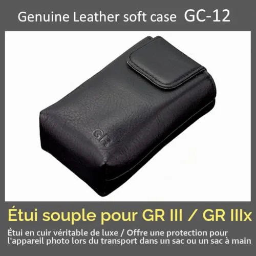 Ricoh GC-12 étui cuir cheval noir pour GR III