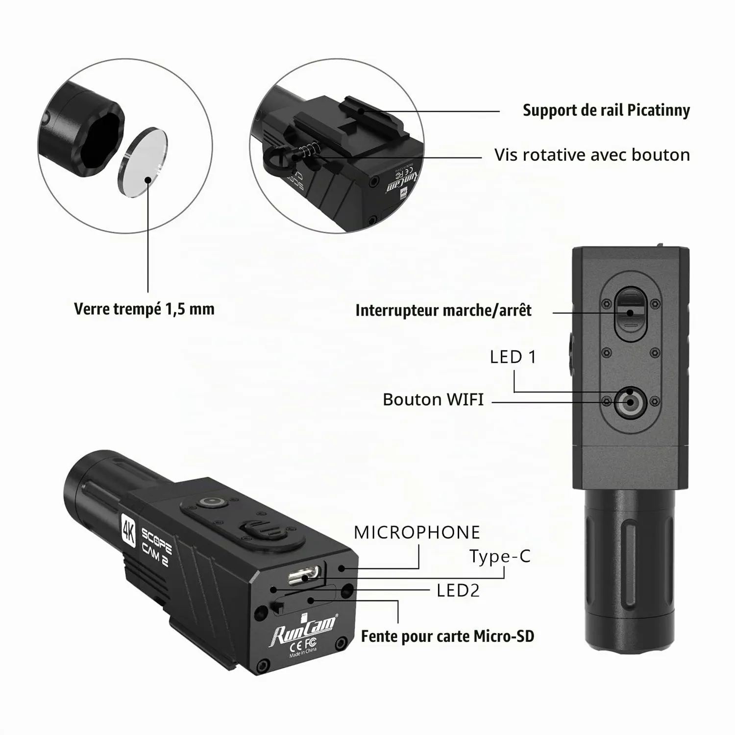 RunCam Scope Cam 2 4K caméra airsoft zoom alu