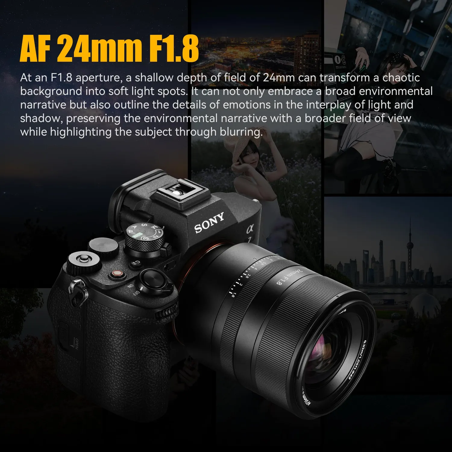 7Artisans AF 24mm F1.8 objectif autofocus Sony E plein format