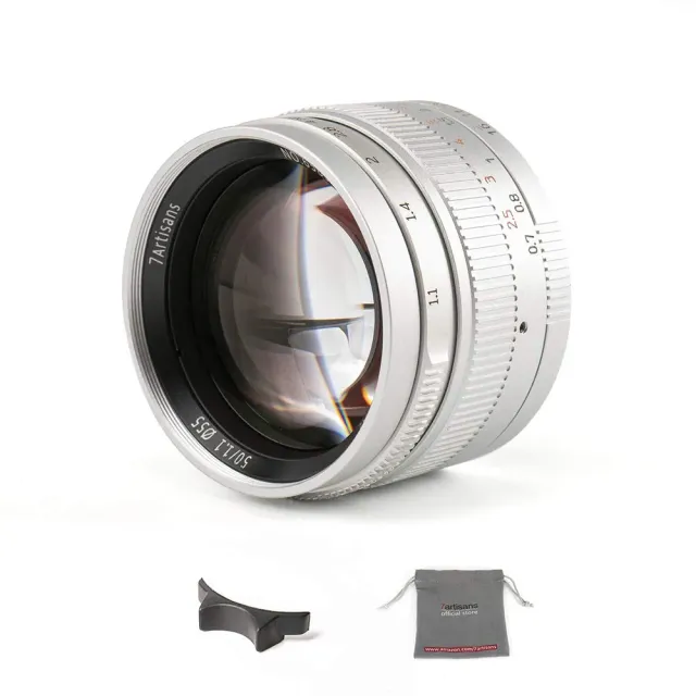 7Artisans 50mm F1.1 objectif Leica M manuel argenté