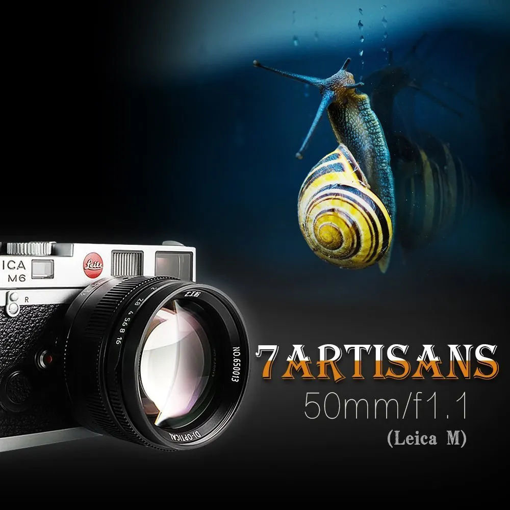 7Artisans 50mm F1.1 objectif Leica M manuel argenté