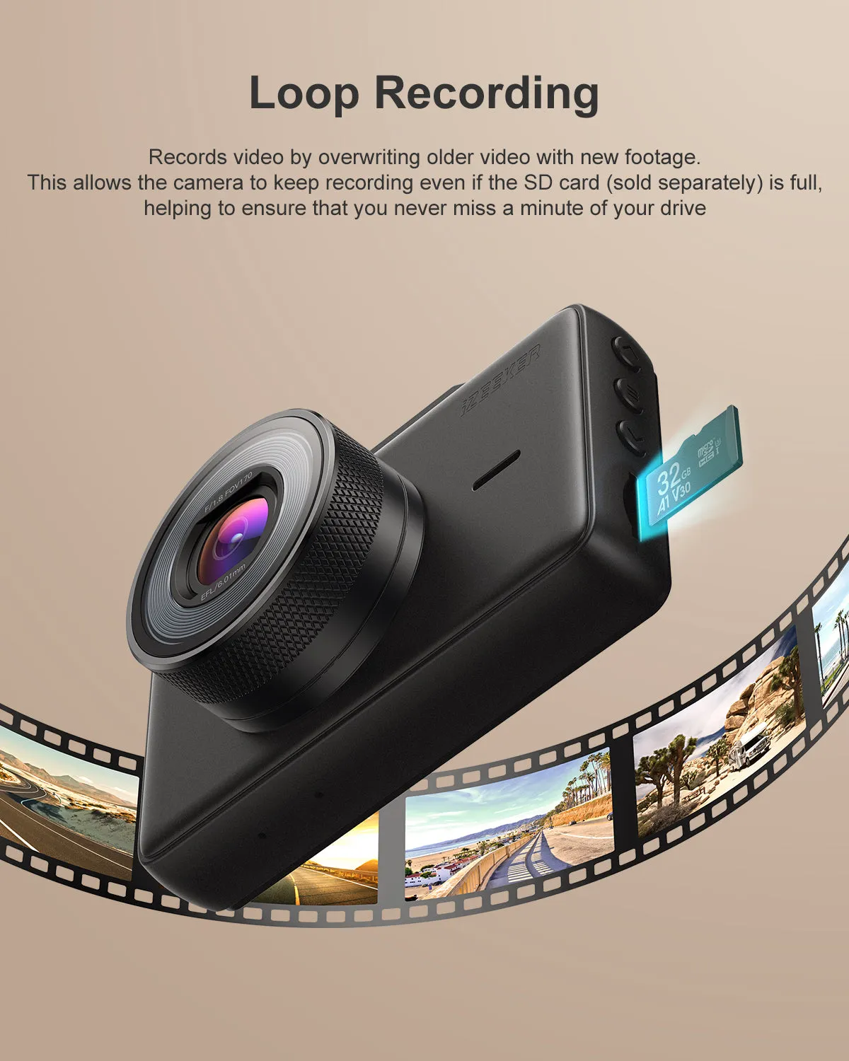 iZeeker GD100 caméra embarquée voiture dashcam compacte