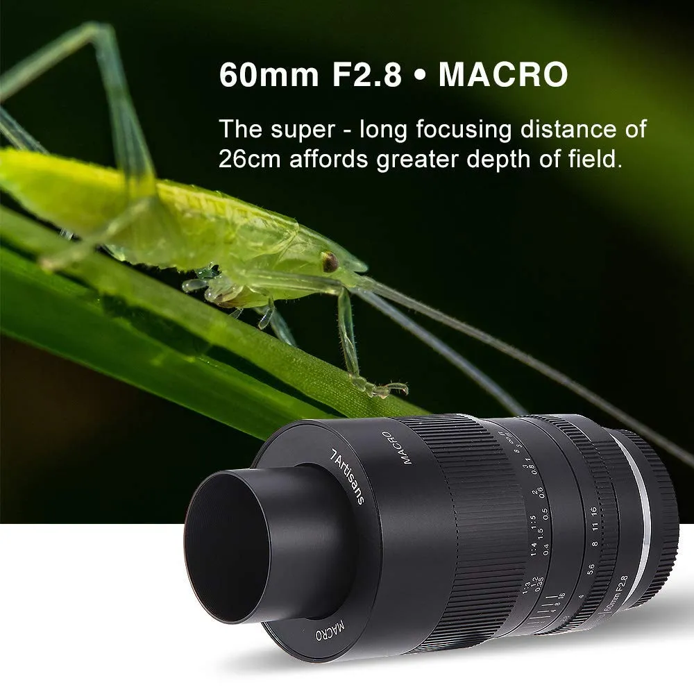 7Artisans 60mm F2.8 Objectif Macro Sony E 1:1