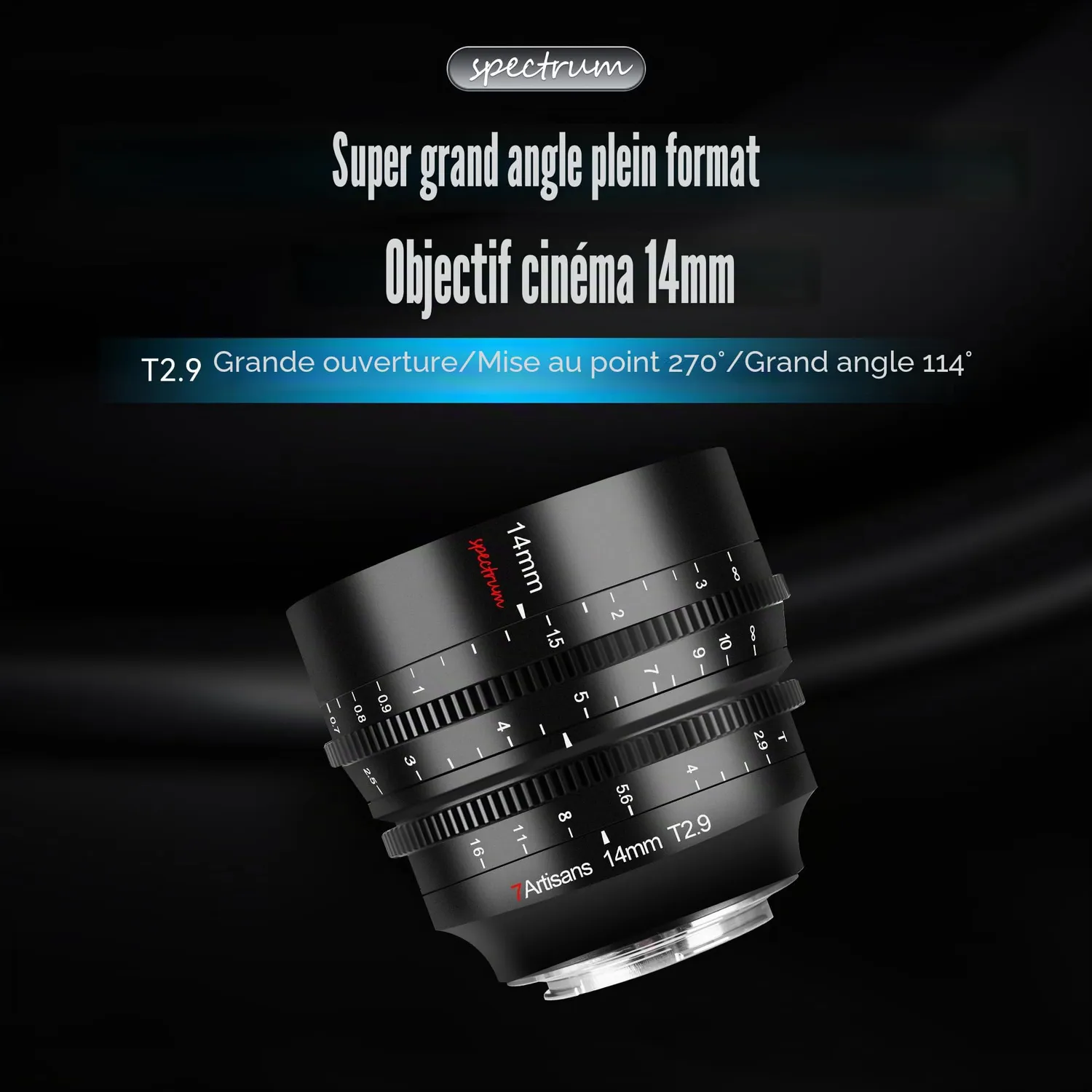 7Artisans Spectrum 14mm T2.9 objectif cinéma Canon RF ultra large