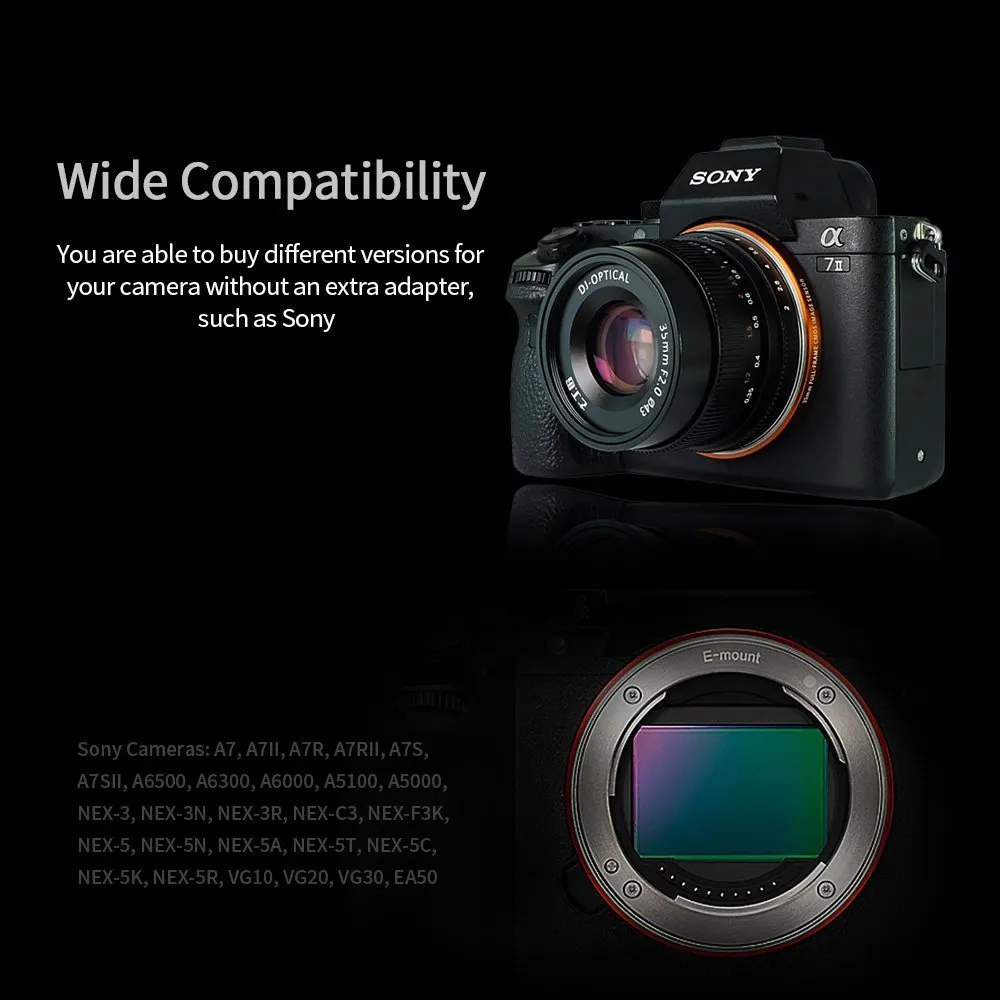 7Artisans 35mm F2.0 Objectif Sony E Manuel Plein Format