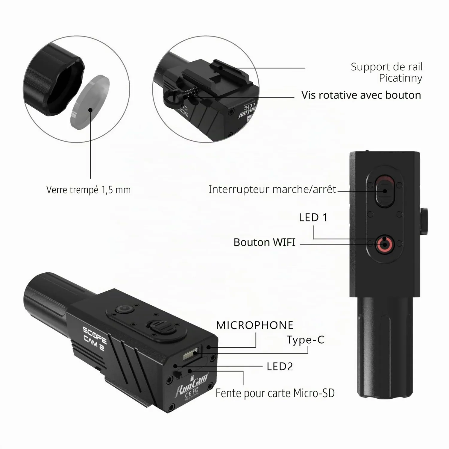 RunCam Scope Cam 2 caméra airsoft 1080p alu IP64