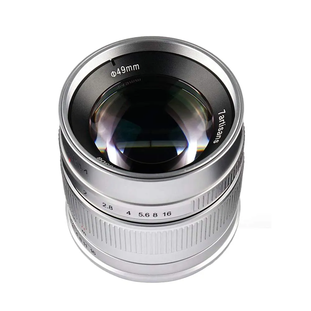 7Artisans 55mm F1.4 objectif Sony E argent manuel