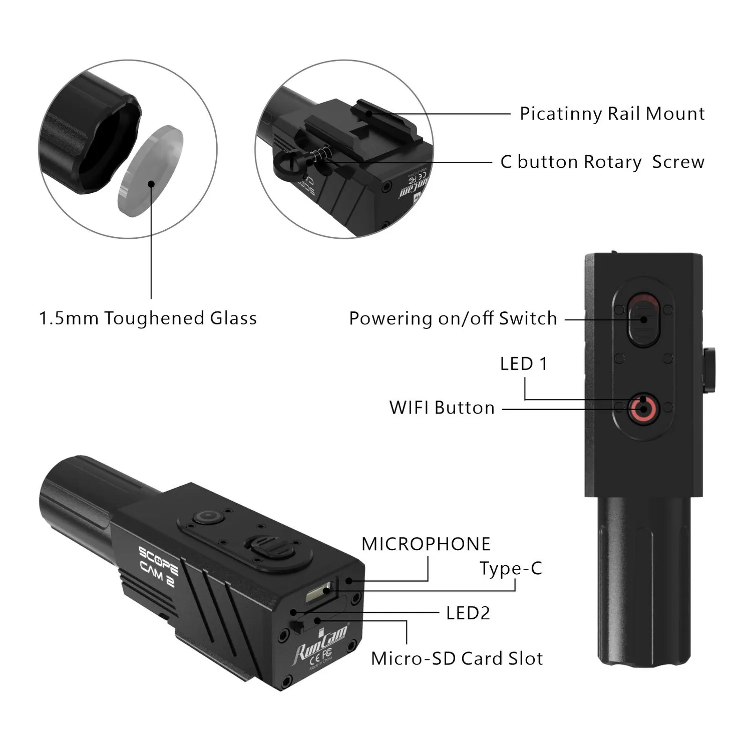 RunCam Scope Cam 2 caméra airsoft 1080p 60fps