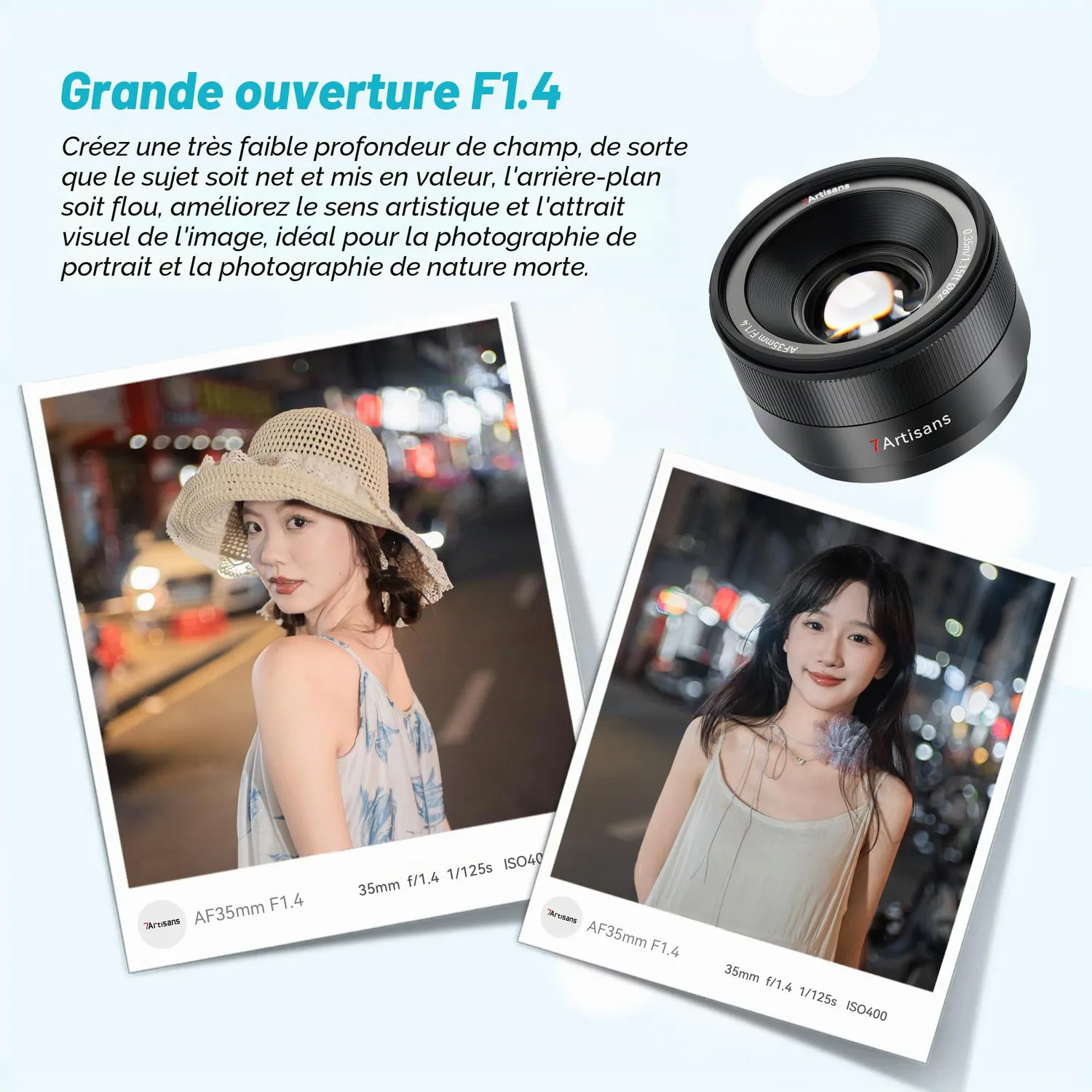 7Artisans 35mm F1.4 objectif autofocus monture Fuji X lumineux