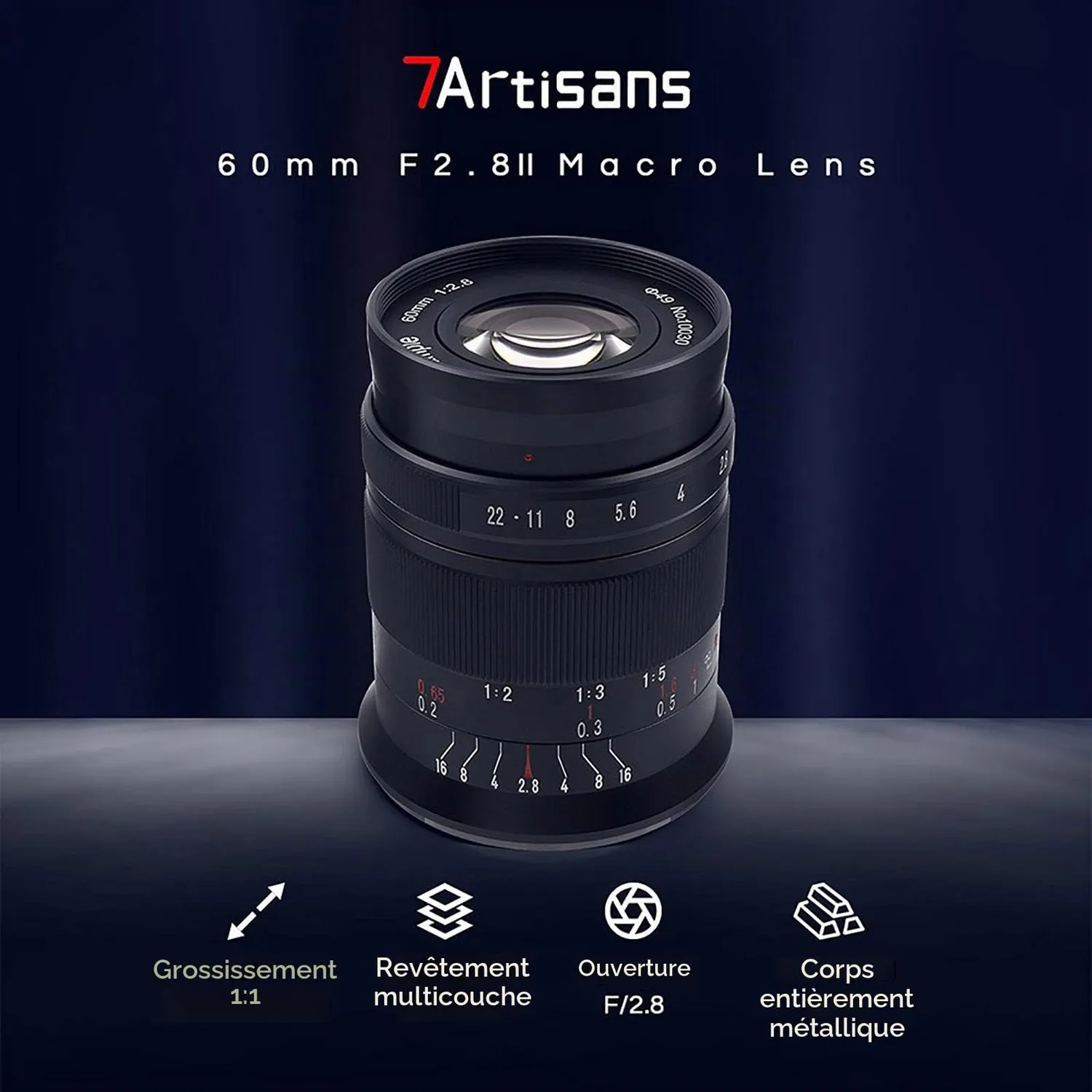7Artisans 60mm F2.8 II objectif macro Sony E APS-C