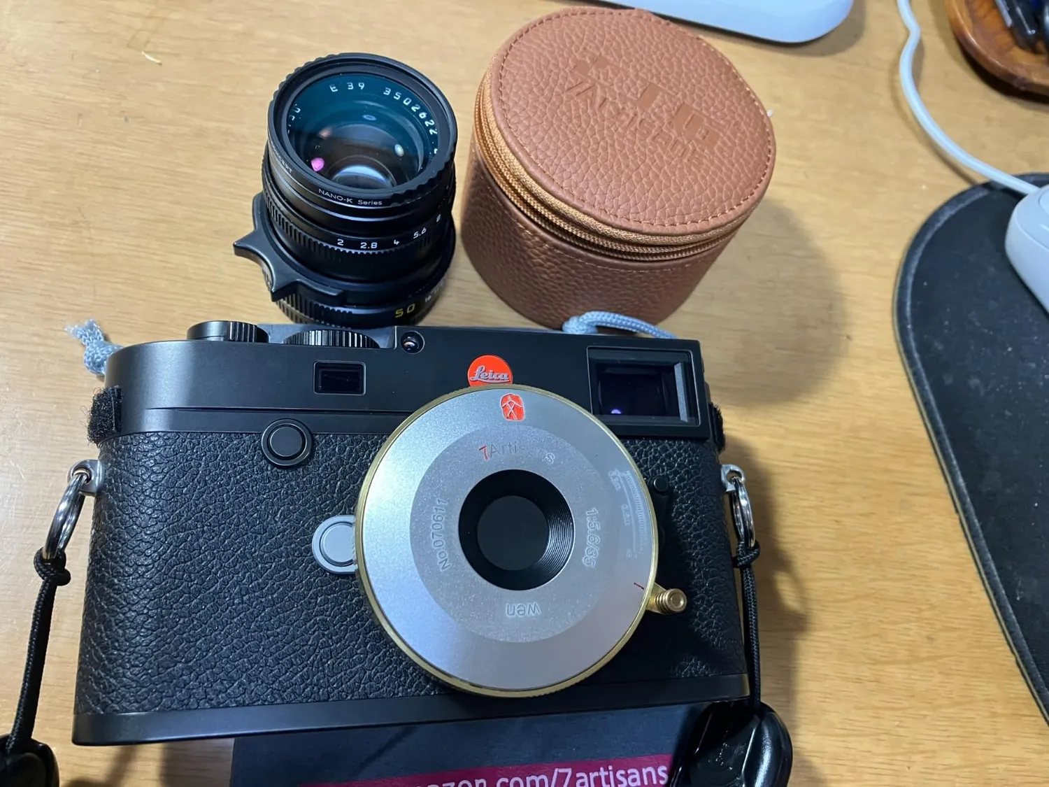 7Artisans 35mm F5.6 objectif Leica M pancake doré argenté