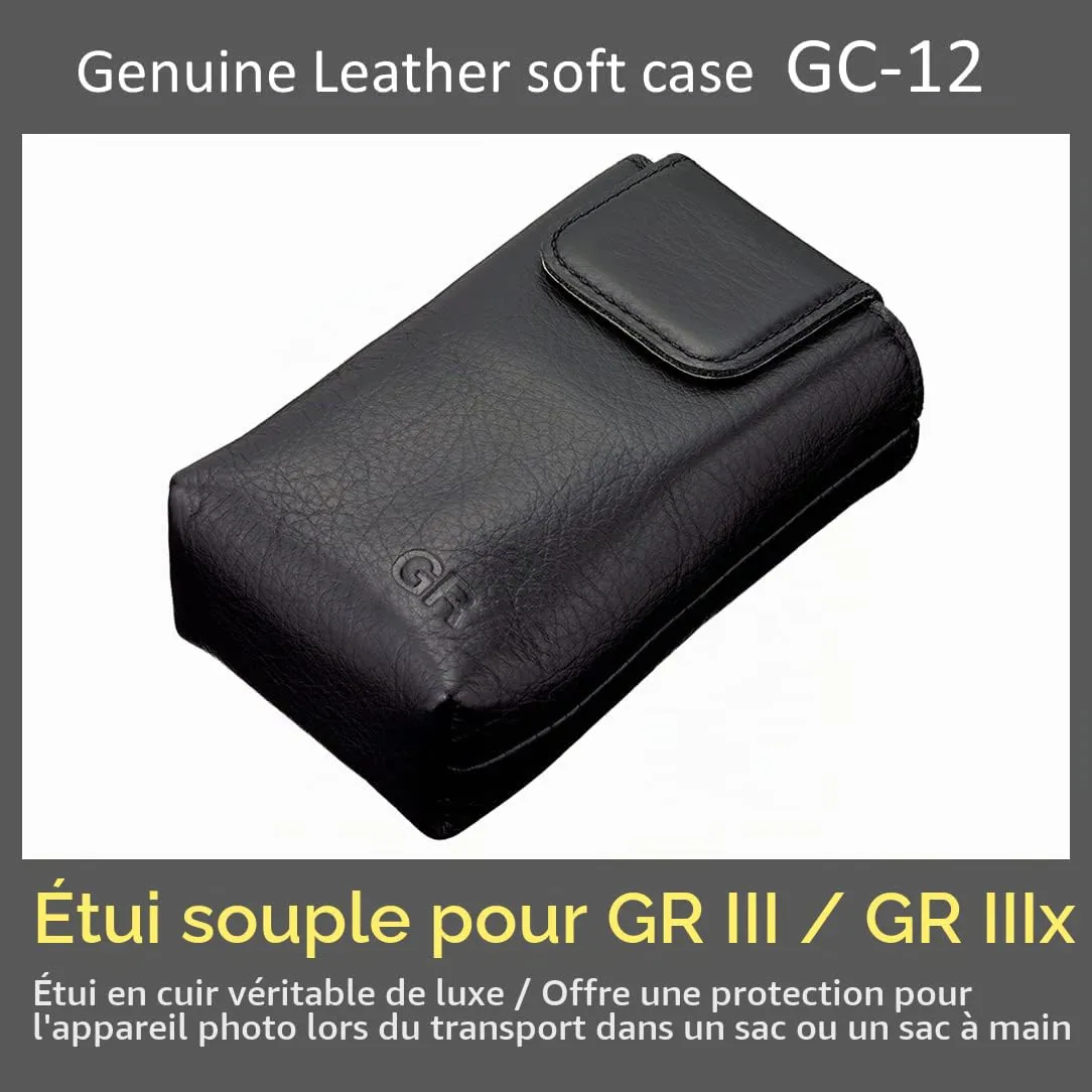Ricoh GC-12 étui cuir cheval noir pour GR III