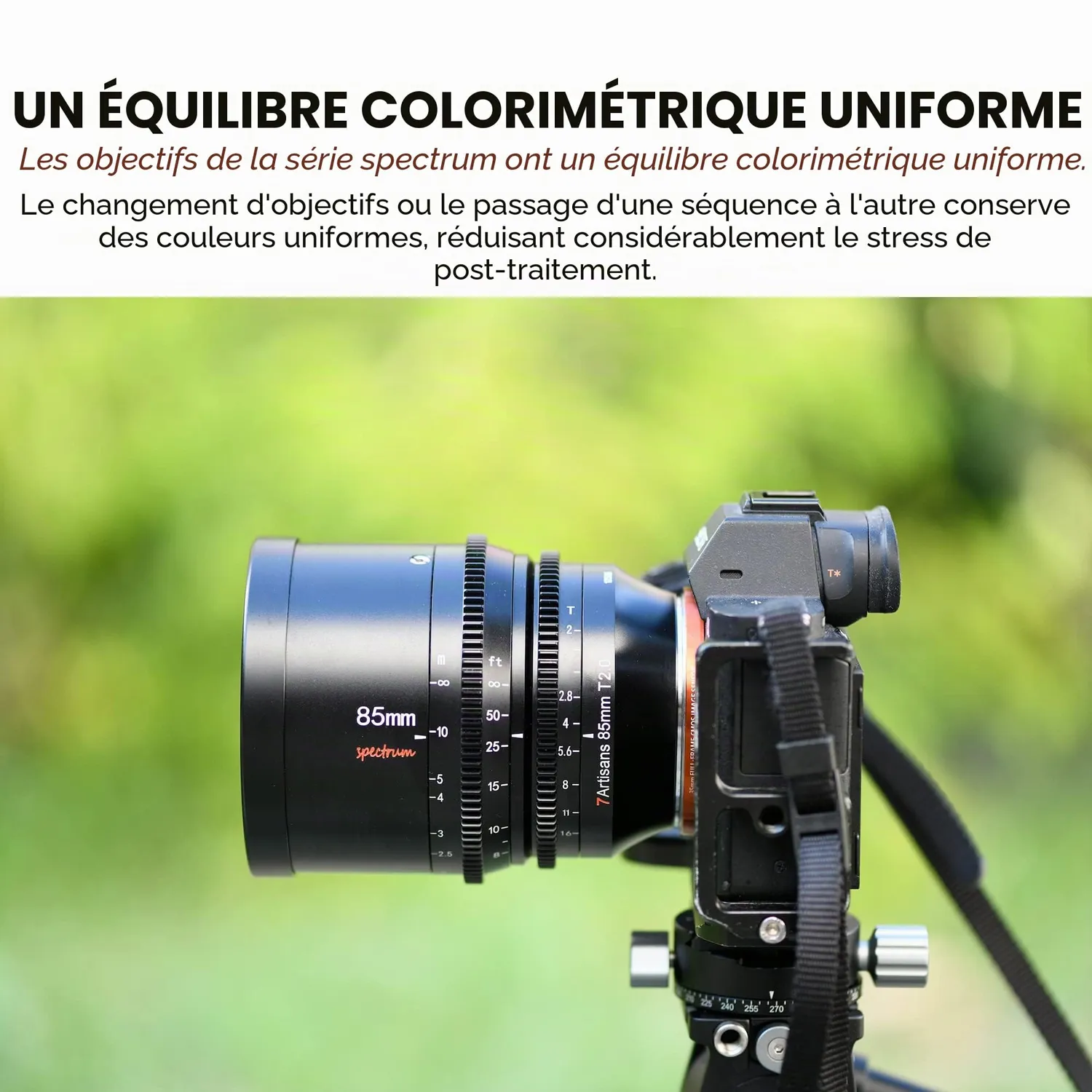7Artisans Spectrum 85mm T2.0 Objectif Cinéma RF Noir