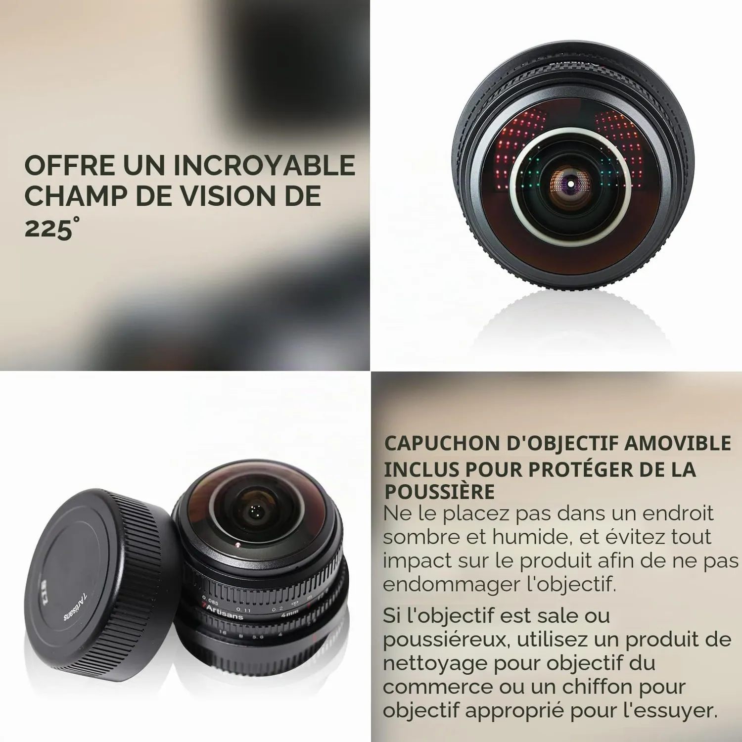 7Artisans 4mm F2.8 objectif fisheye Sony E circulaire