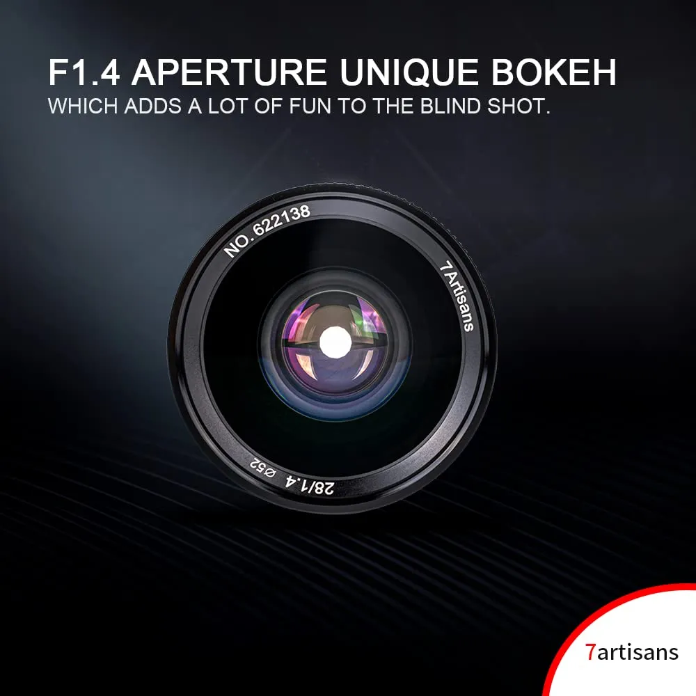 7Artisans 28mm F1.4 Objectif Leica M Plein Format Noir