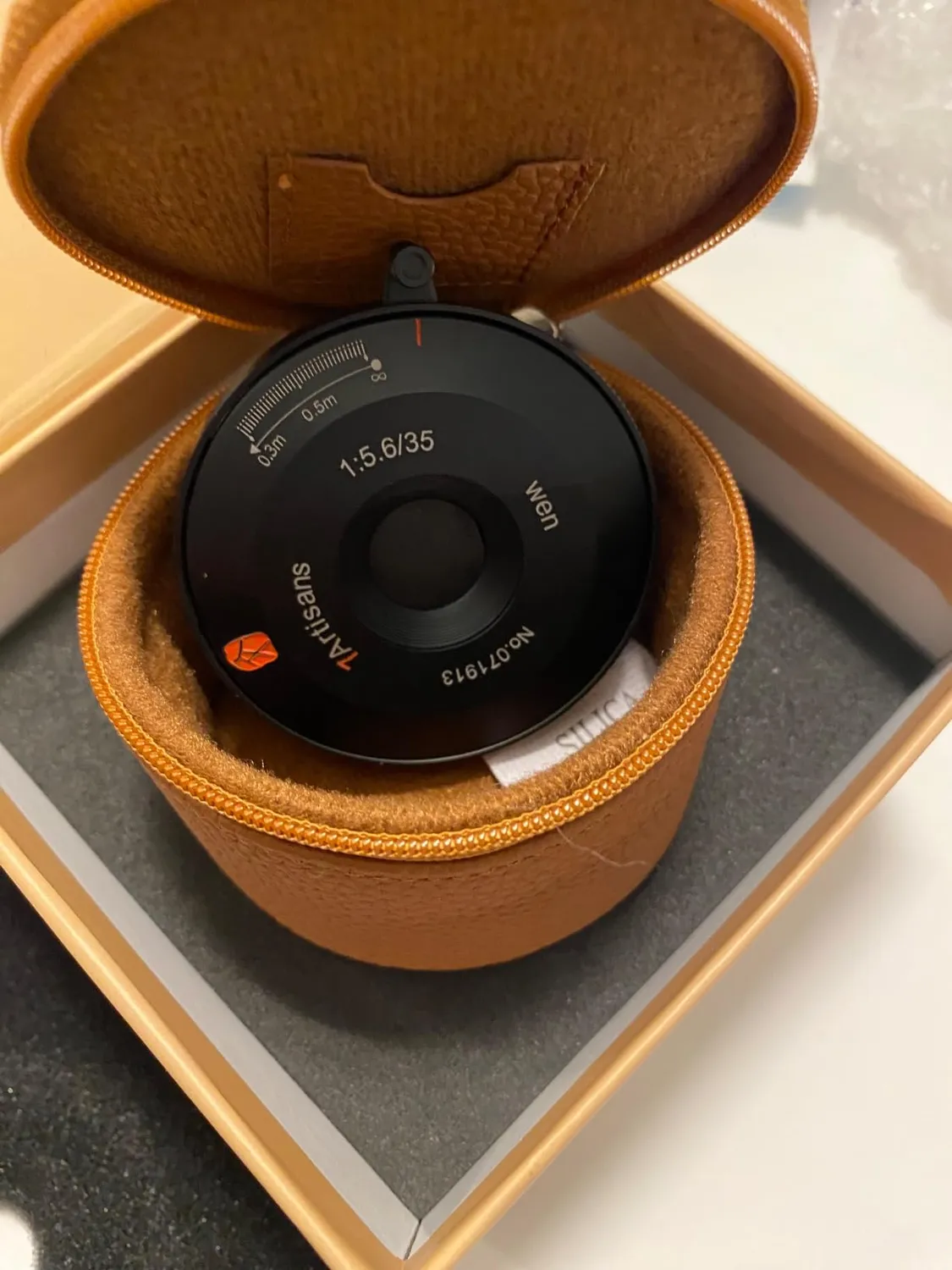 7Artisans 35mm F5.6 objectif Leica M pancake doré argenté