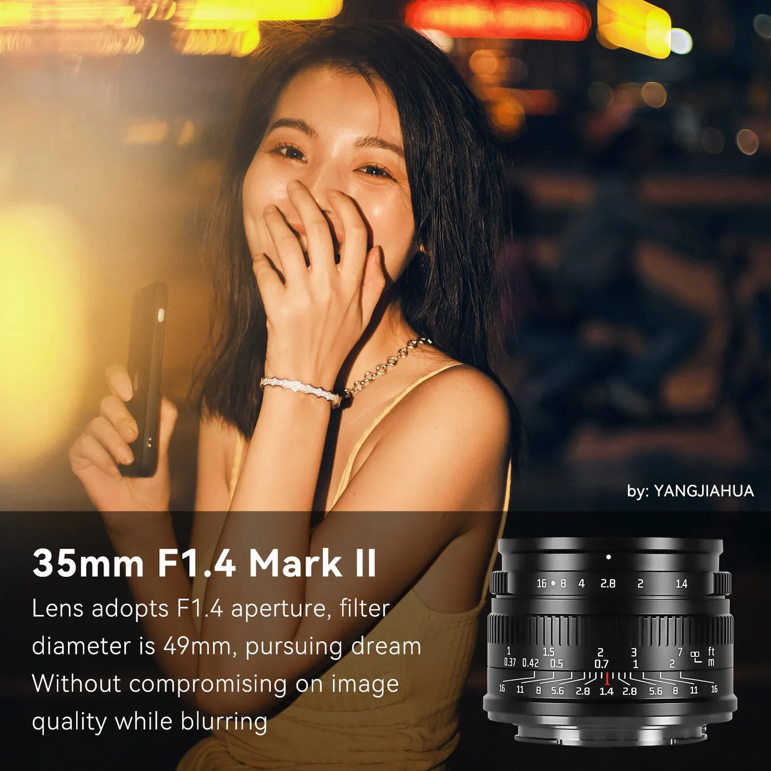 7Artisans 35mm F1.4 II objectif Fuji X noir APS-C