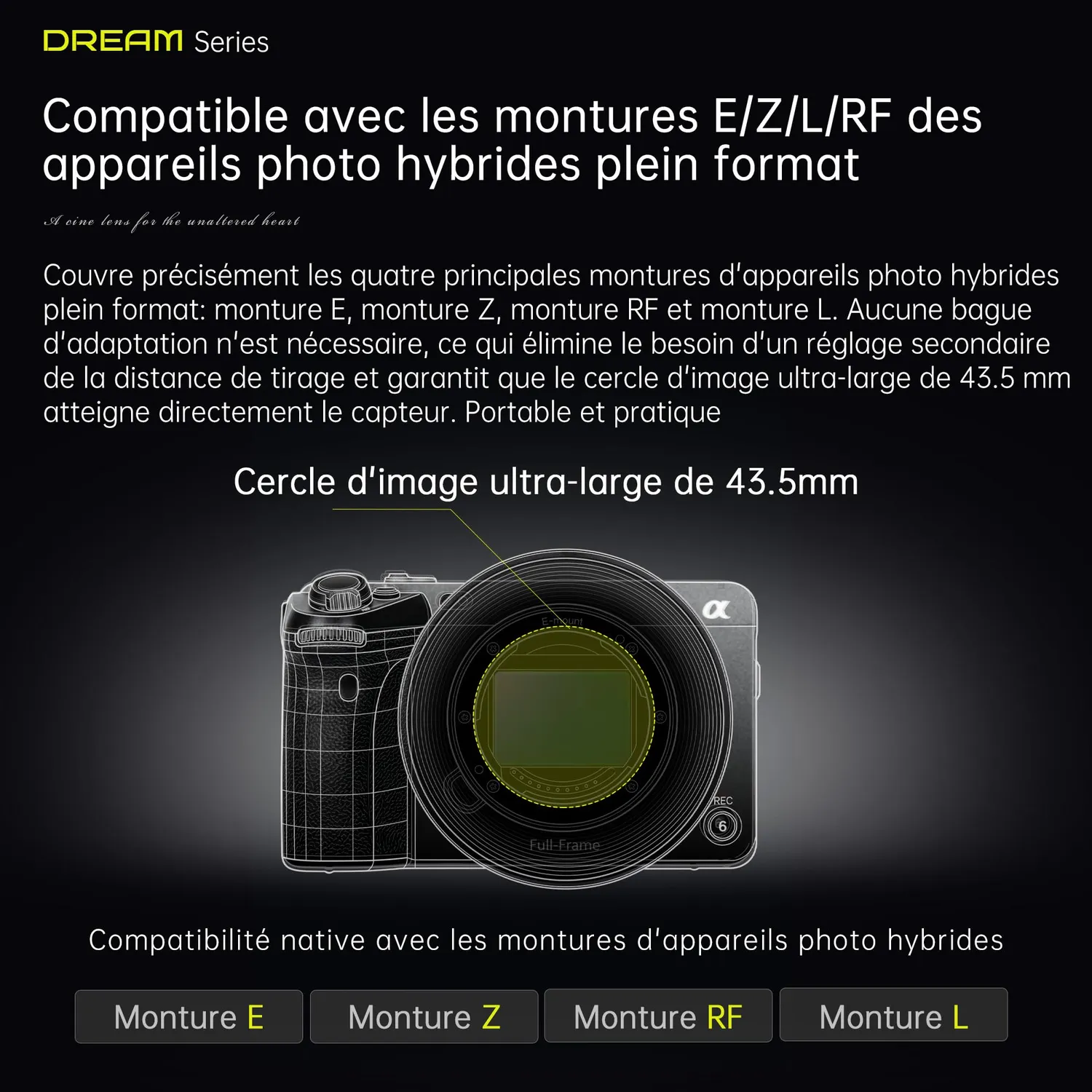 7Artisans Dream 35mm T1.5 objectif cinéma E plein format