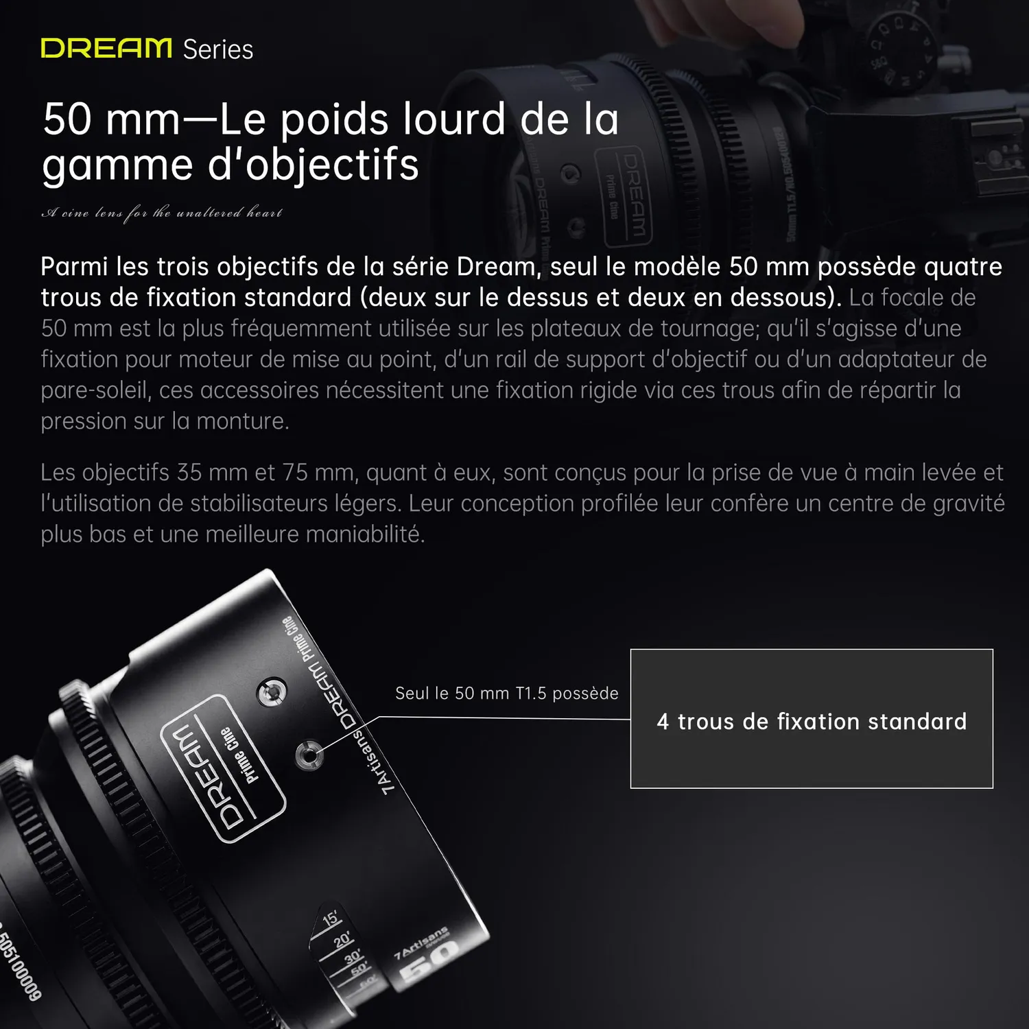 7Artisans Dream 35mm T1.5 objectif cinéma E plein format