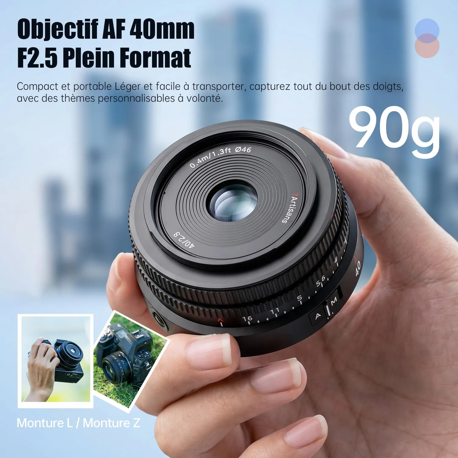 7Artisans AF 40mm F2.5 objectif Nikon Z léger