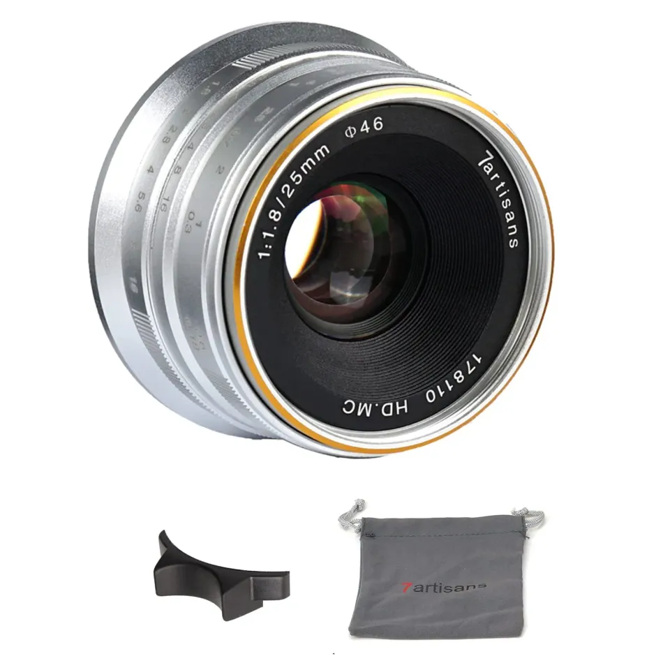 7Artisans 25mm F1.8 objectif Canon EF-M argenté