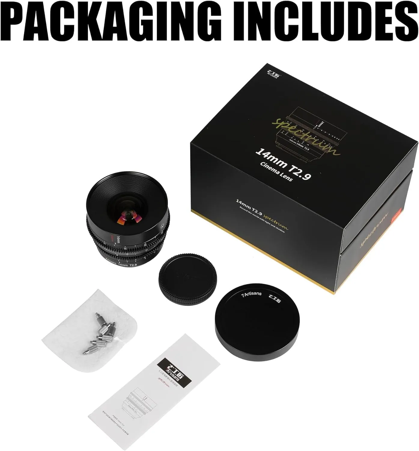 7Artisans Spectrum 14mm T2.9 objectif cinéma Sony FE plein format