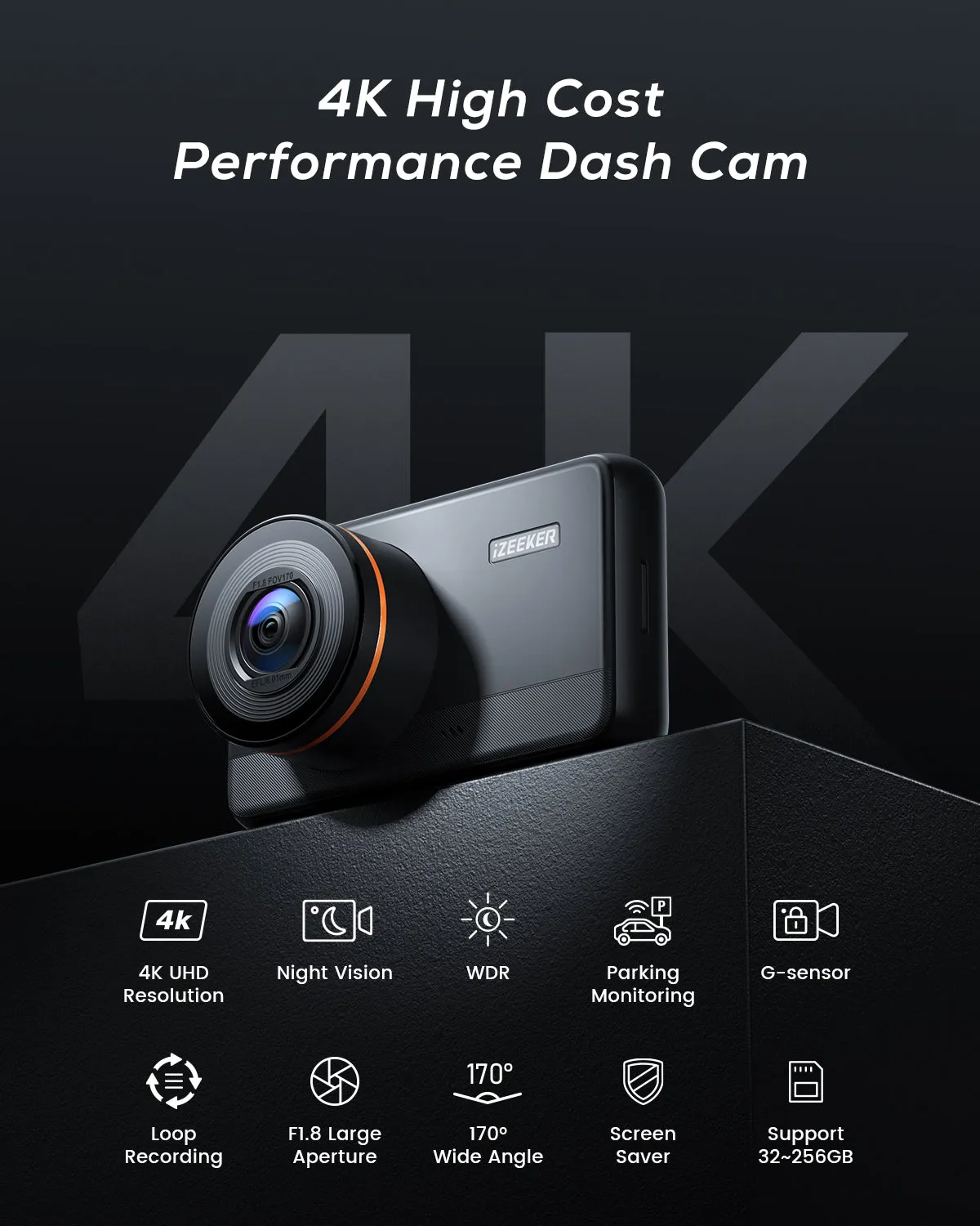 iZeeker iD400 caméra voiture 4K définition fine