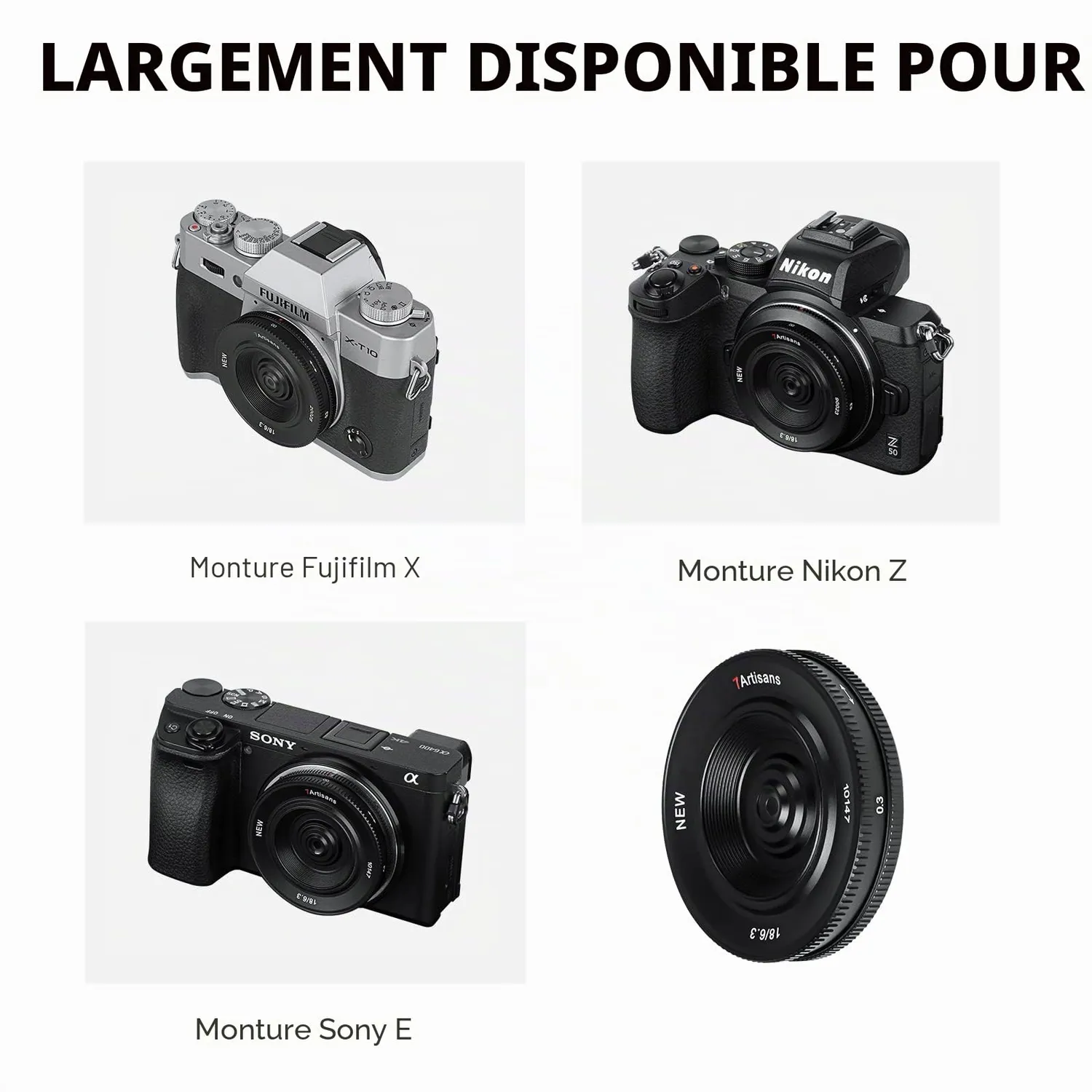 7Artisans 18mm F6.3 pancake objectif Fuji X APS-C