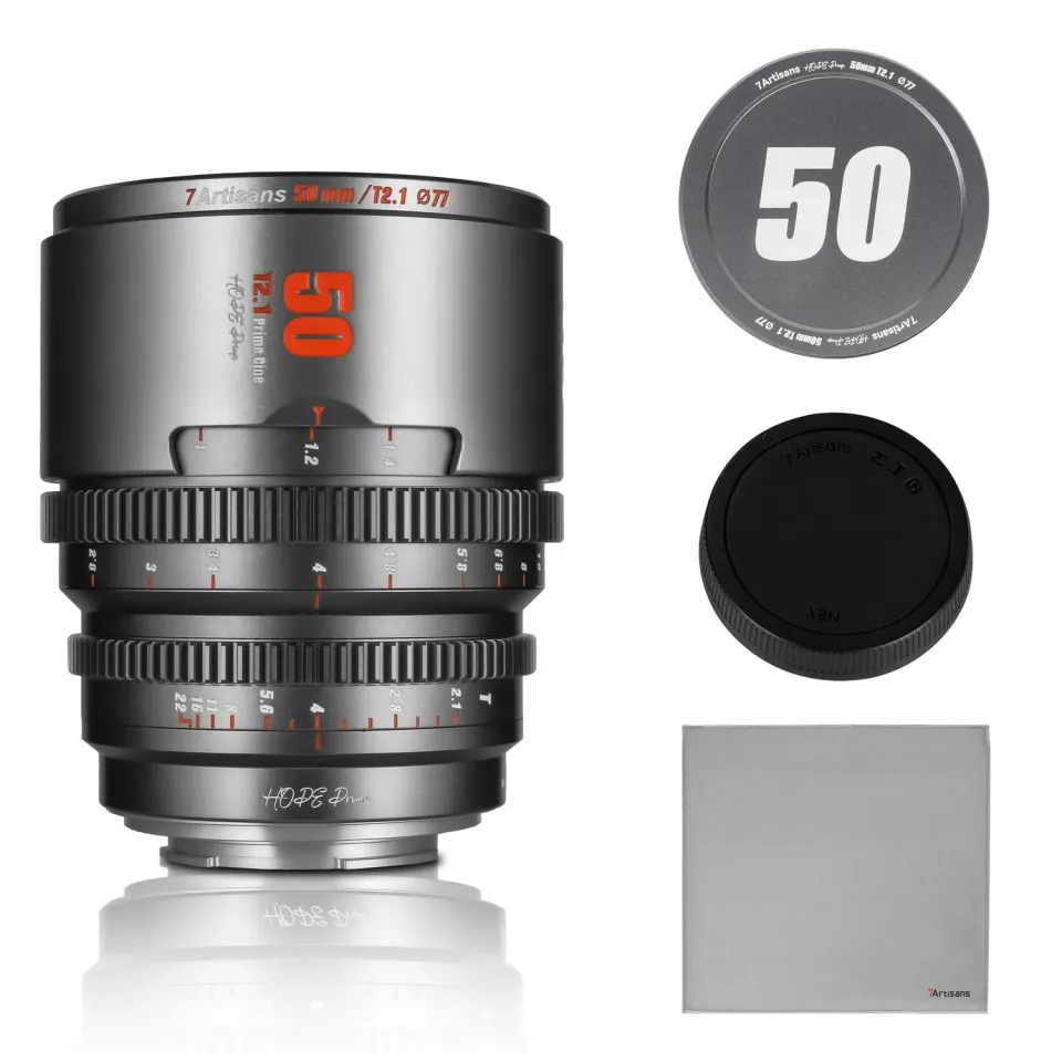 7Artisans Hope 50mm T2.1 objectif cinéma Micro 4/3 gris titane