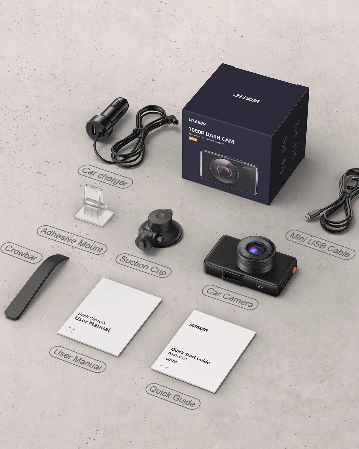 iZeeker GD100 caméra embarquée voiture dashcam compacte