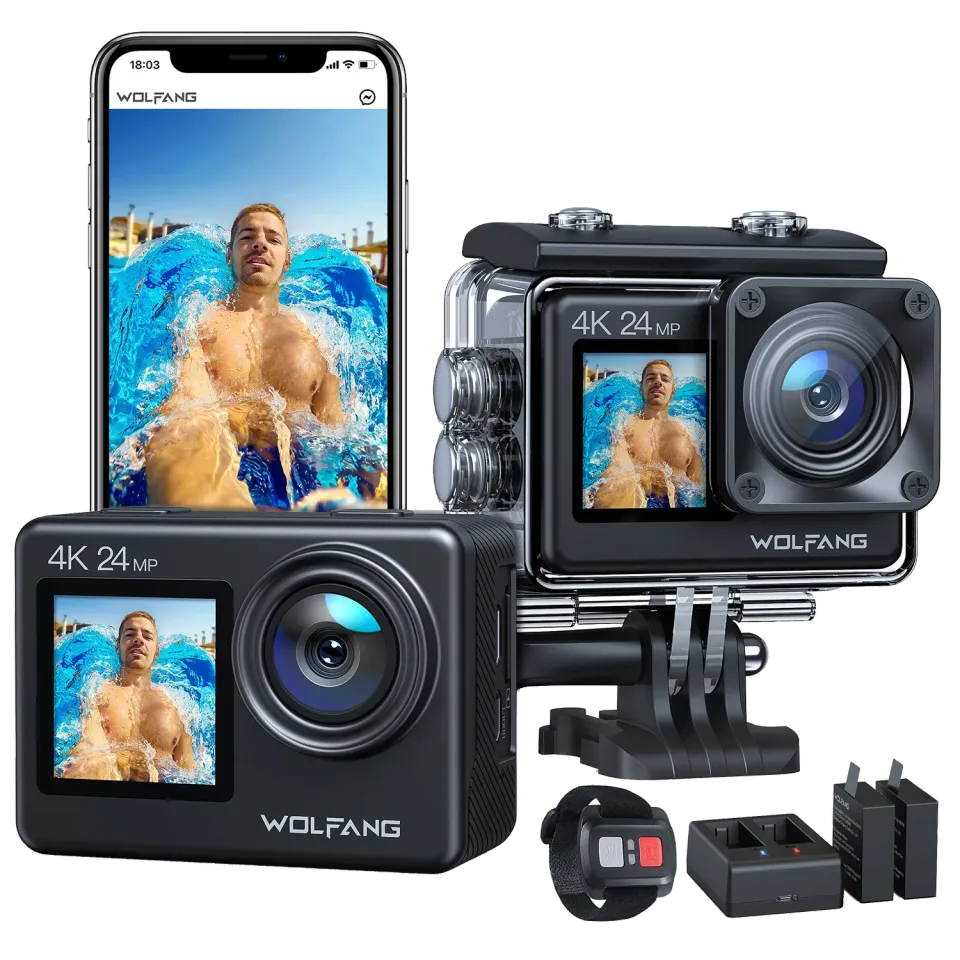Wolfang GA200 caméra action 4K double écran étanche