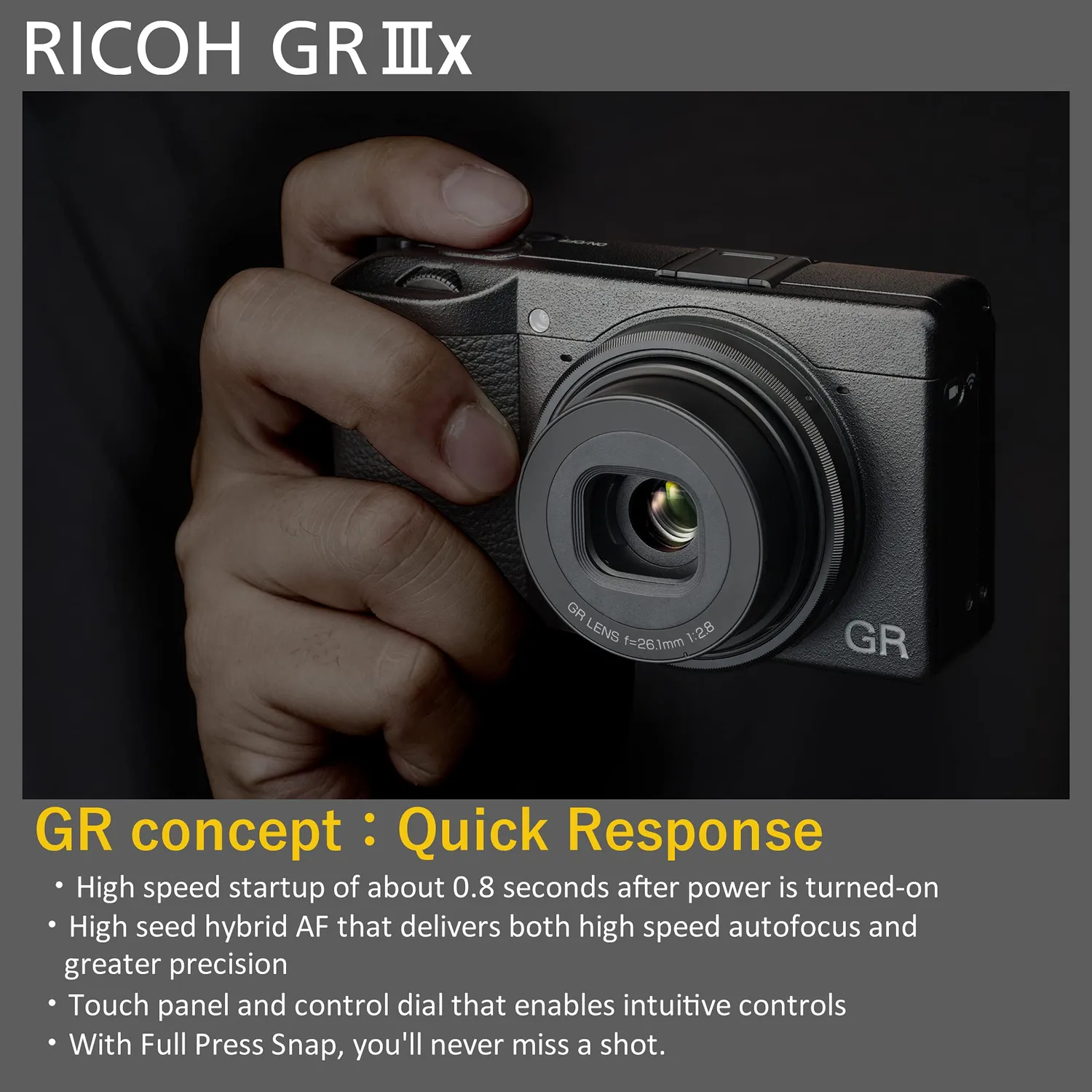 Ricoh GR IIIx appareil photo compact 40mm noir