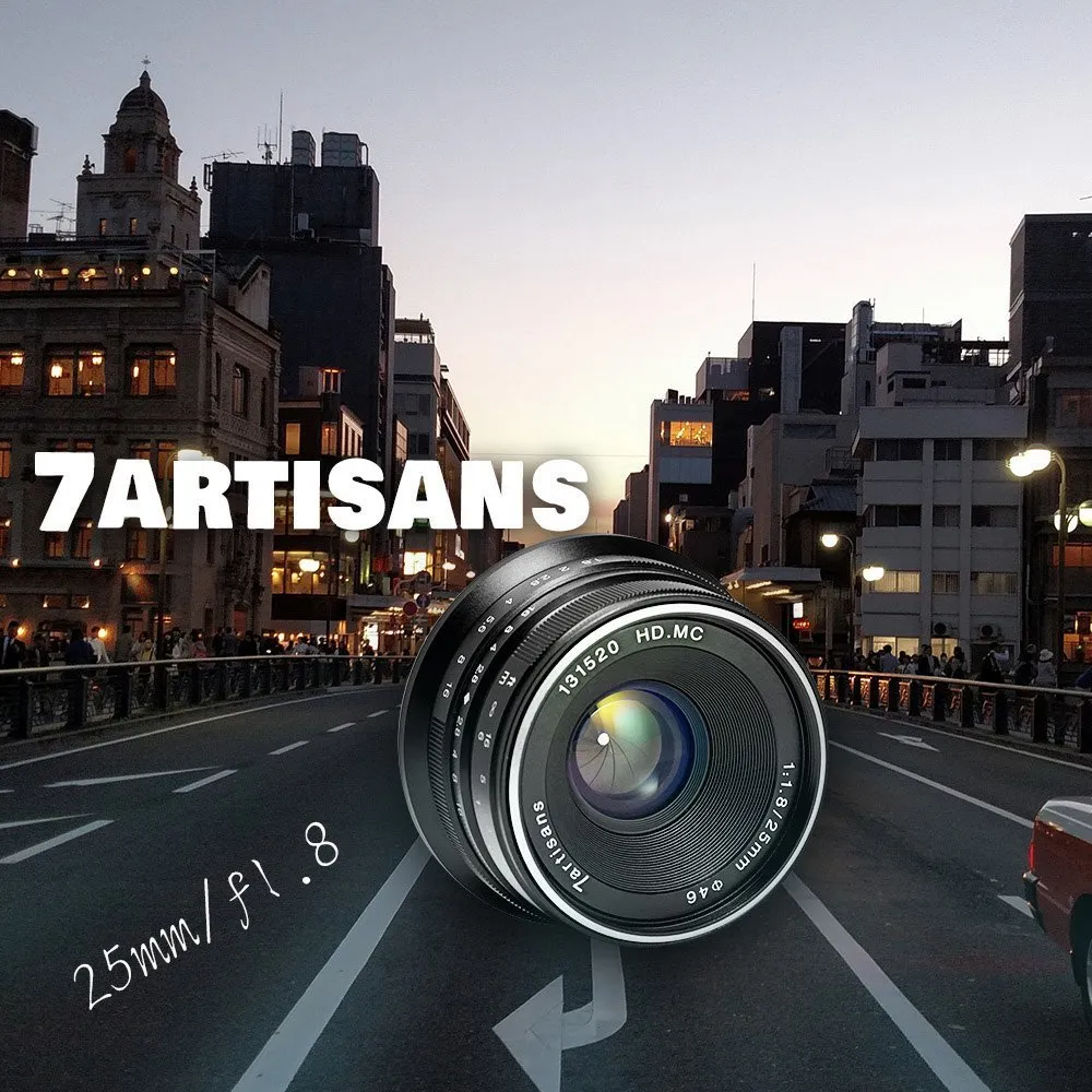 7Artisans 25mm F1.8 objectif Canon EF-M argenté