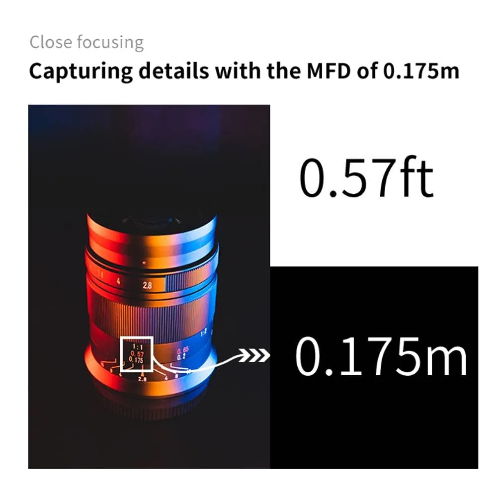 7Artisans 60mm F2.8 II Objectif Macro Sony E APS-C