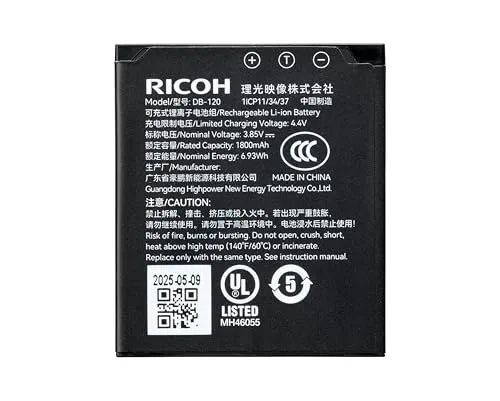 Ricoh DB-120 batterie rechargeable lithium-ion 1800 mAh