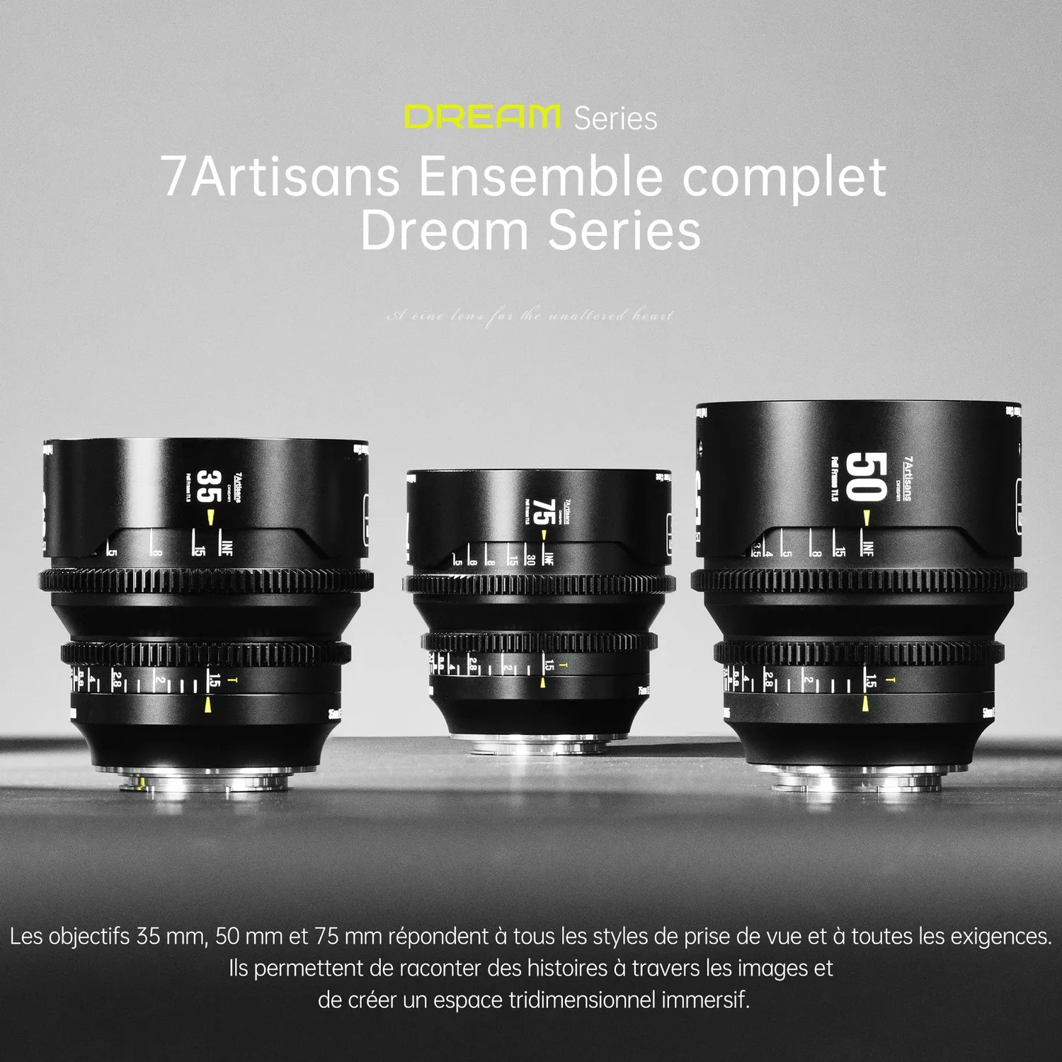 7Artisans Dream 35mm T1.5 objectif cinéma E plein format