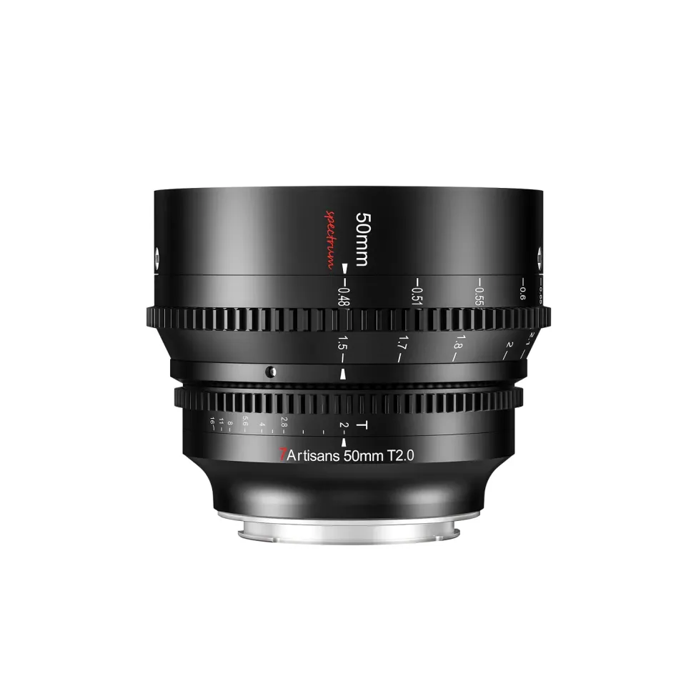 7Artisans Spectrum 50mm T2.0 objectif cinema Sony E plein format