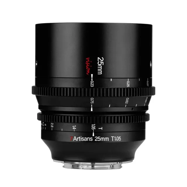 7Artisans Vision 25mm T1.05 objectif cinéma Canon RF lumineux